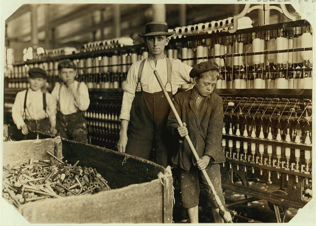 Sweeper and Doffer Boys, Lancaster Mills (Cotton). S.C. Many more as small. Location: Lancaster, South Carolina