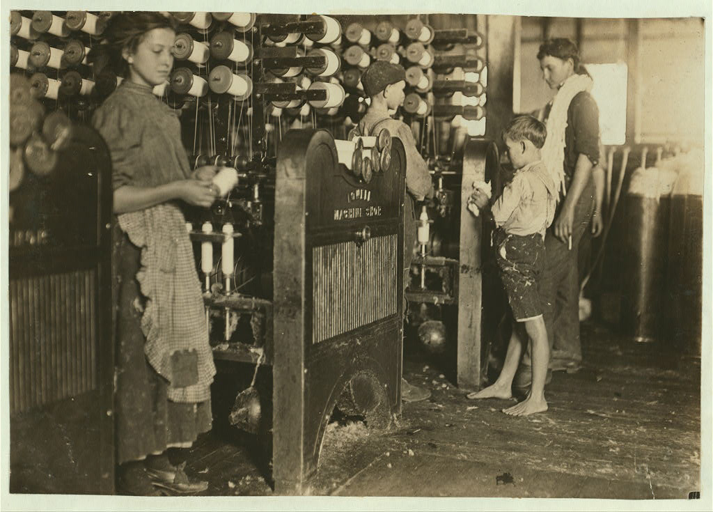 Cherryville Mfg. Co., Cherryville, N.C. One of the smallest boys. Doffer. Location: Cherryville, North Carolina.