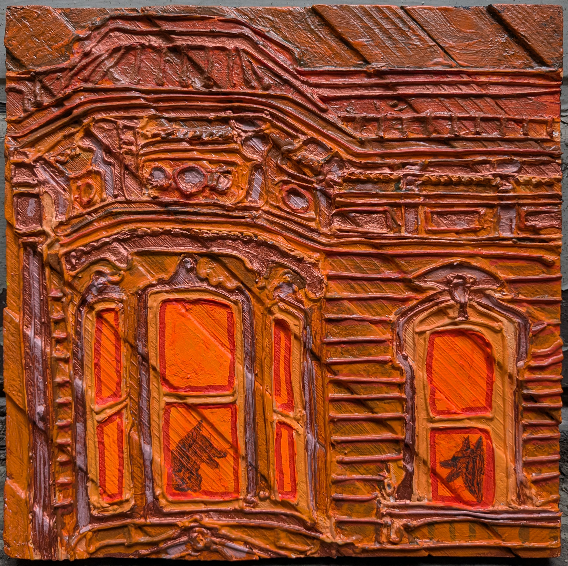 Dialogue, Acrylic and mixed media on wood, 15x15in, 2025