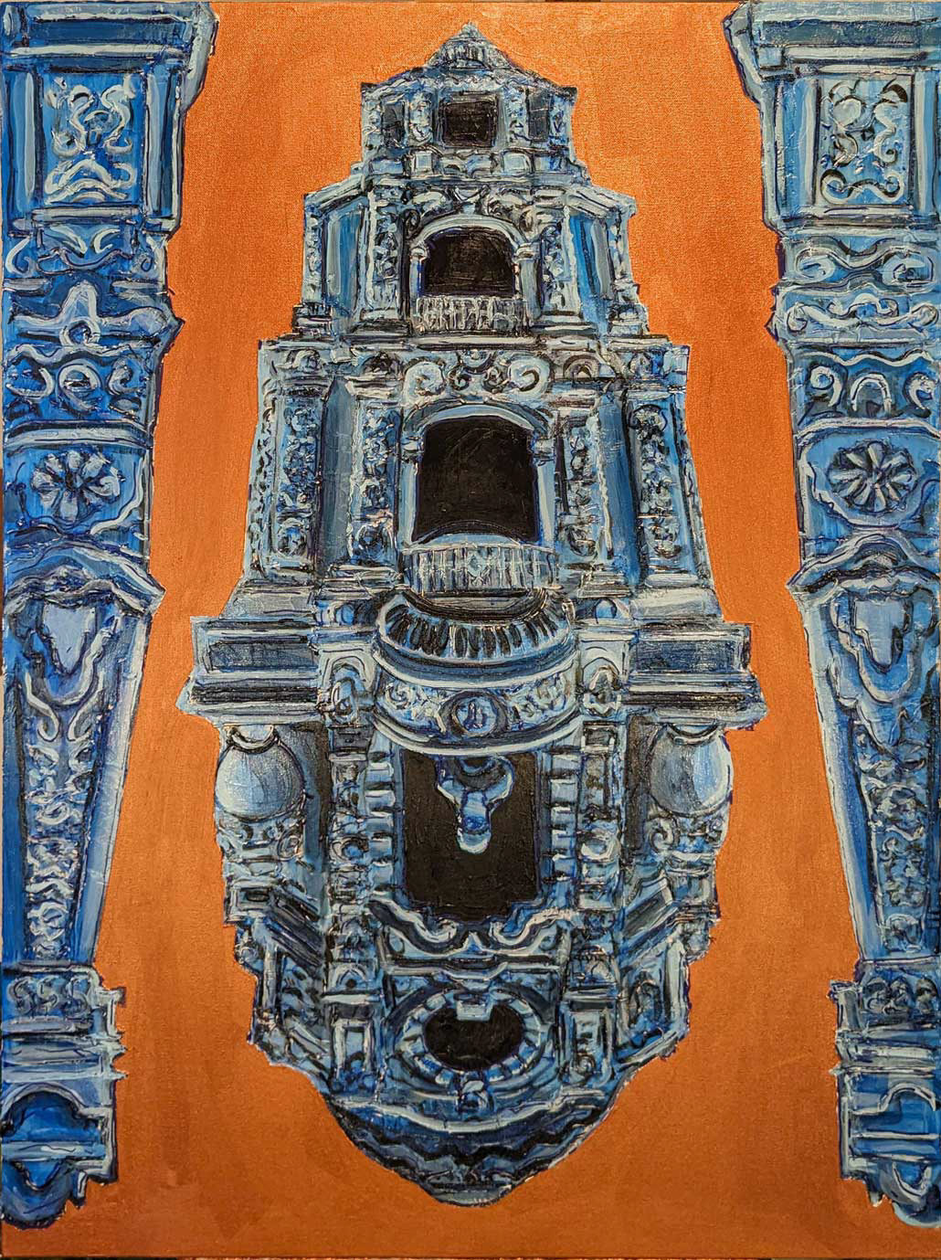 SOLD Dolores & Chula, mixed media on canvas, 30x40in, 2024