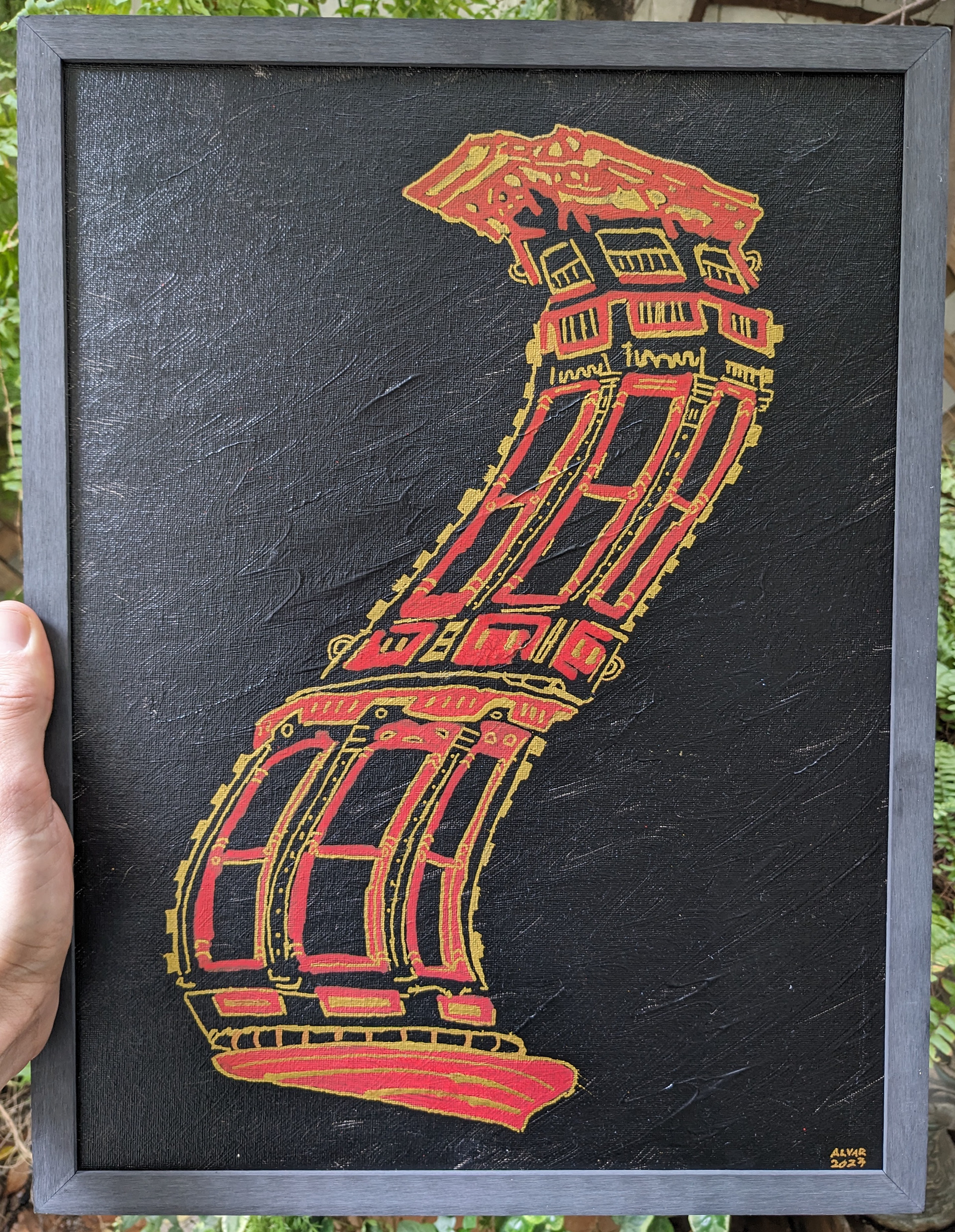 Wavy Victorian #4, Acrylic on Canvas, 11x14, 2023