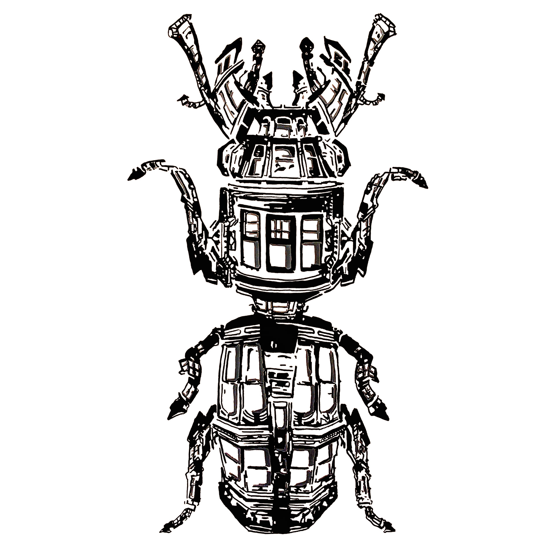 Victorian Beetle #21, Acrylic on Canvas, 18x36, 2023