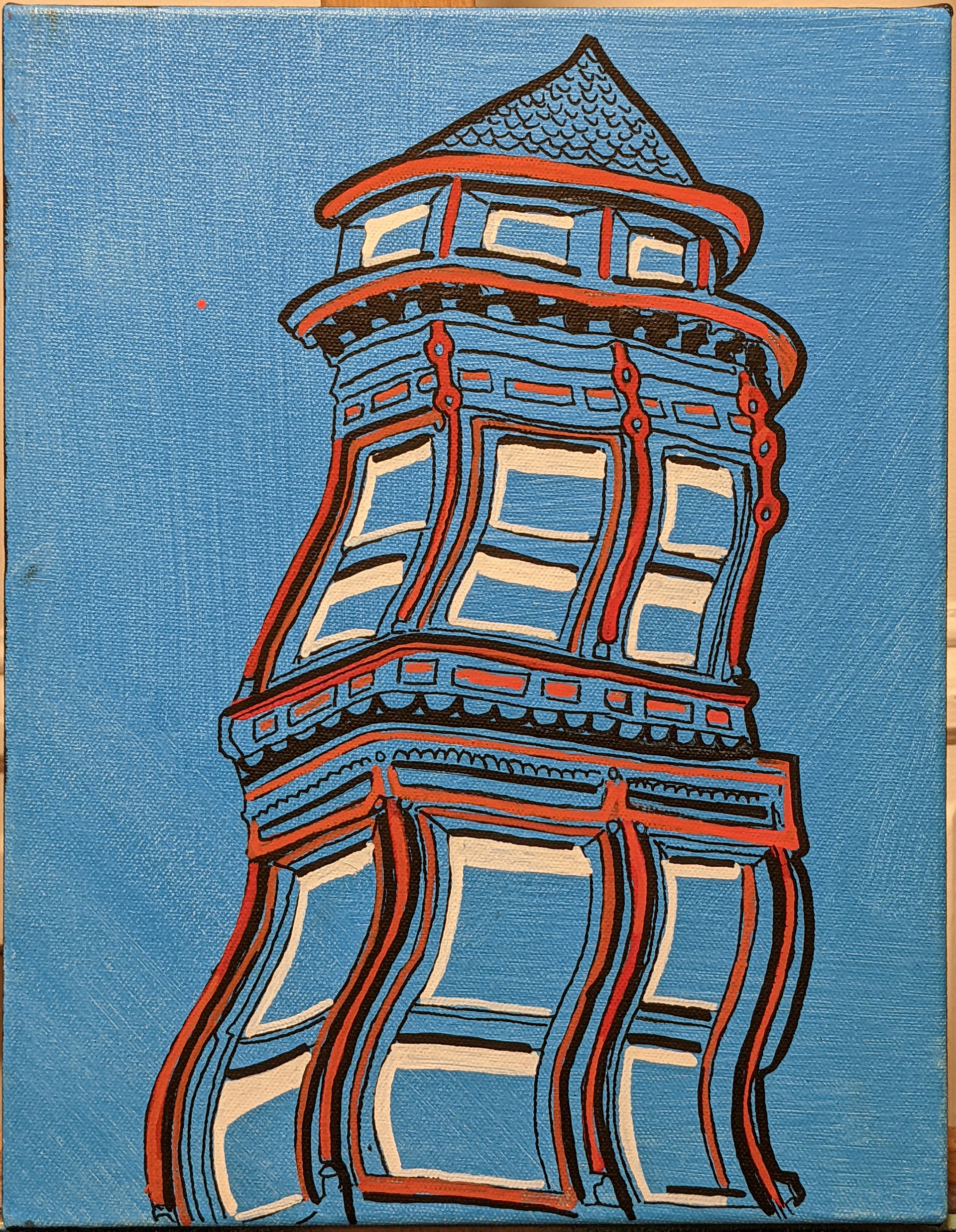 Wavy Victorian #2, Acrylic on Canvas, 11x14, 2023