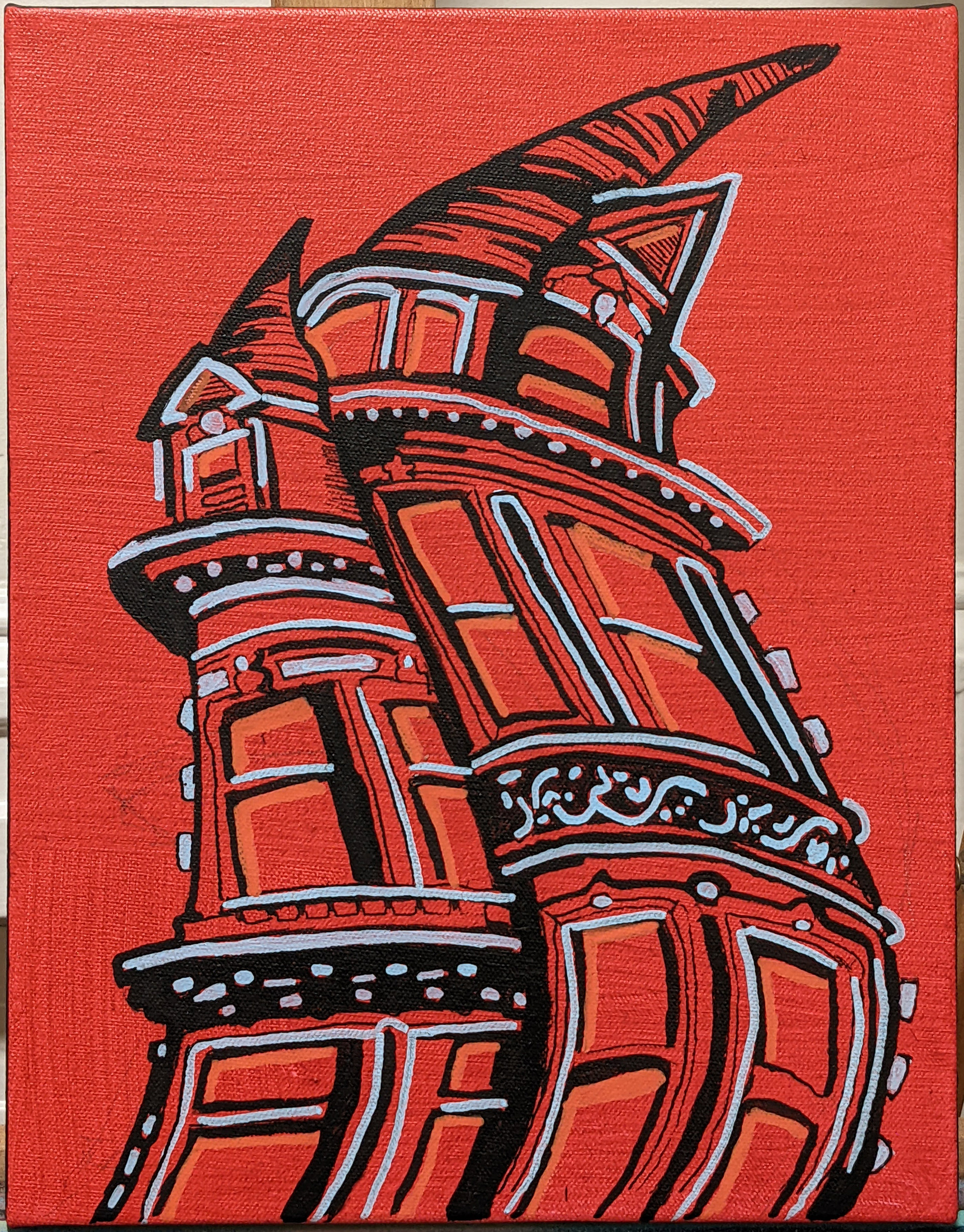 Wavy Victorian #1, Acrylic on Canvas, 11x14, 2023