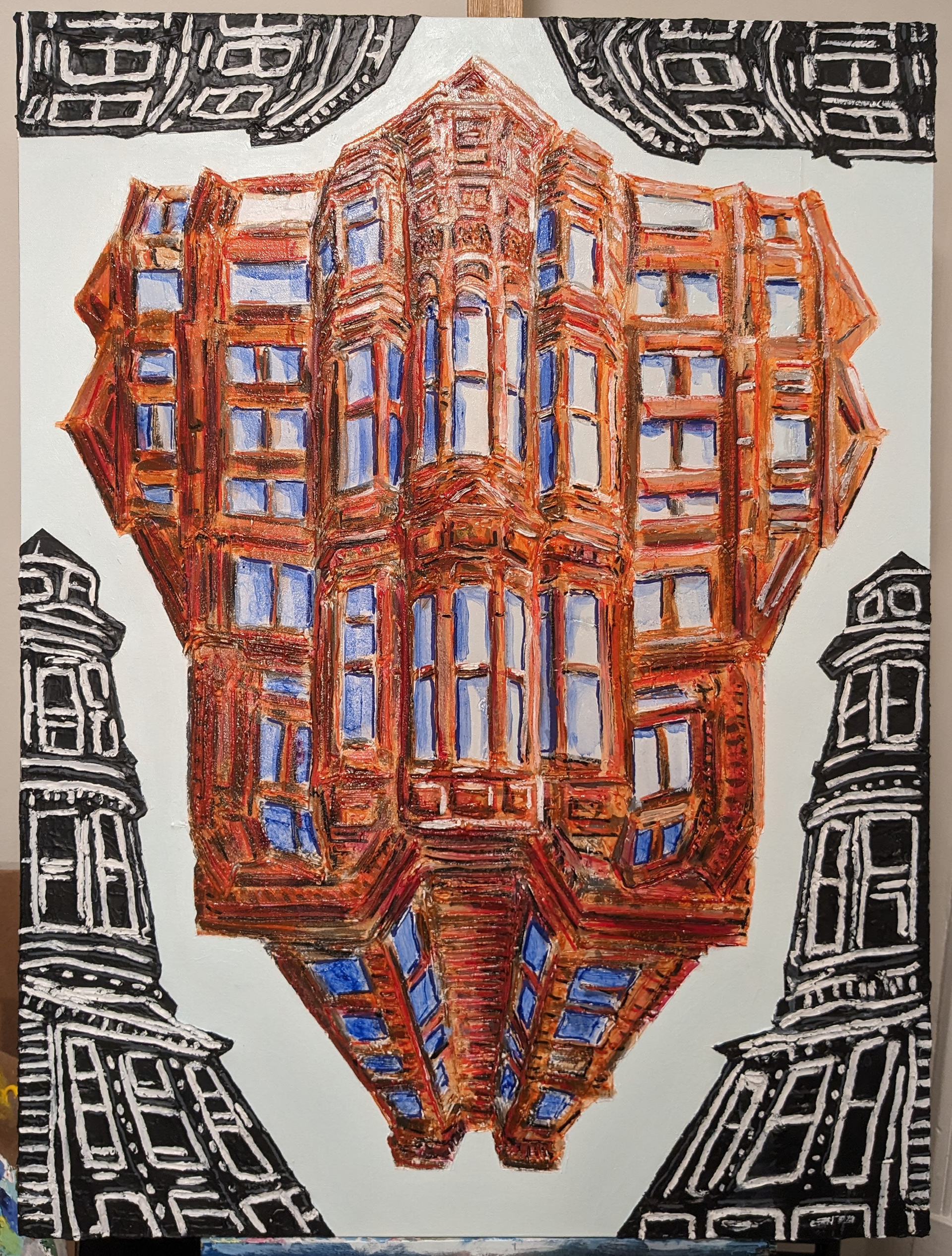 "Haight & Webster", Mixed Media on Canvas, 30x40in, 2023