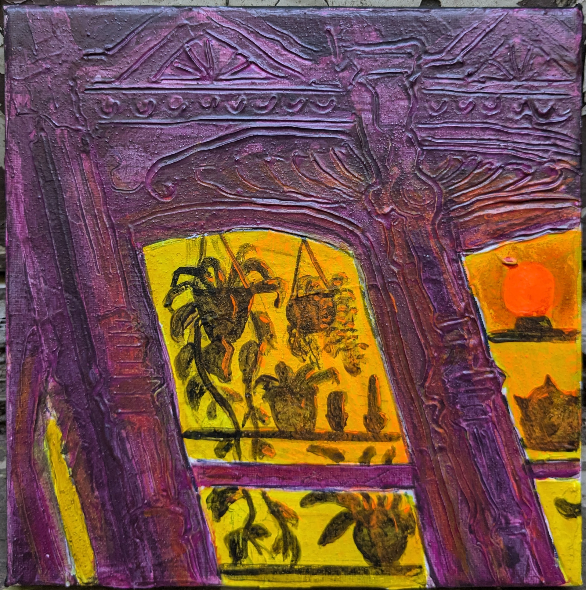 "Sun Lamp", Acrylic & mixed media on Canvas