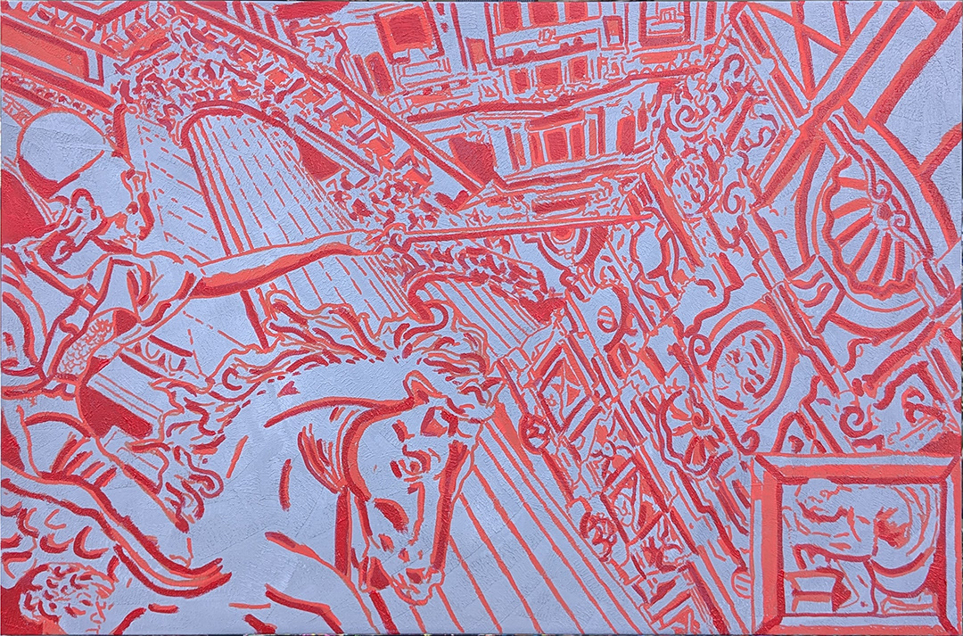 "Cali Classic #3", Acrylic & mixed media on canvas, 24x36in, 2024