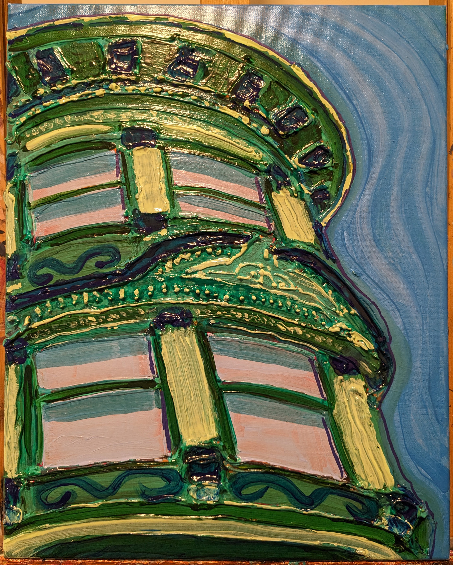 SOLD "Quiet Daytime", acrylic & mixed media on canvas, 16x20in, 2024