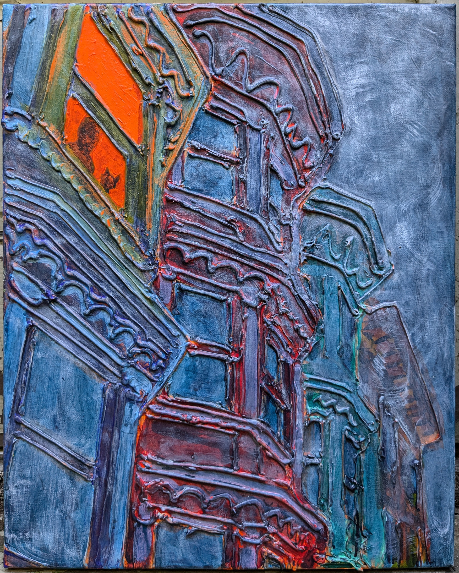 SOLD "Karl's Land", Acrylic & mixed media on Canvas, 16x20", 2024