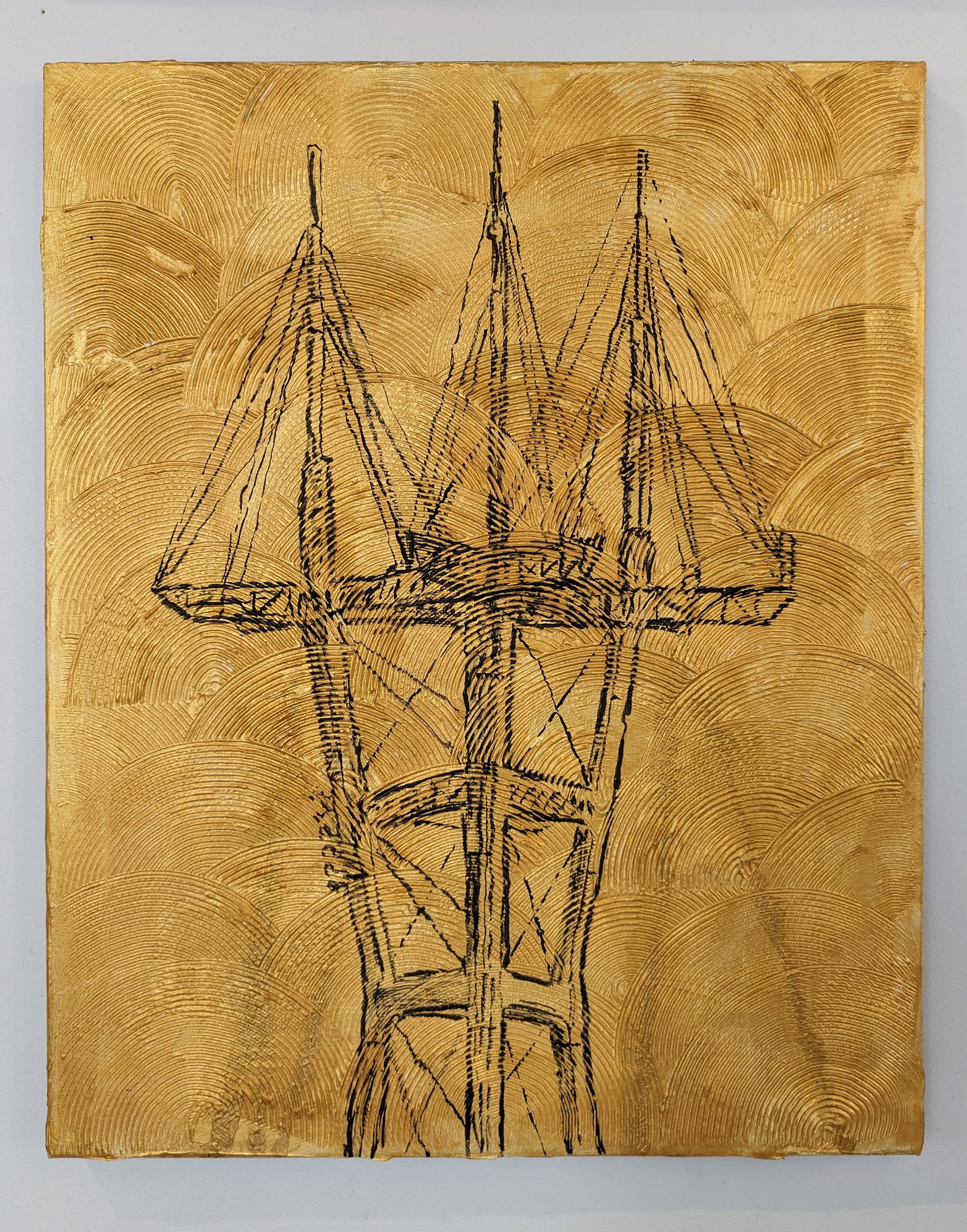 "Vibrations #13", Acrylic & mixed media on canvas, 16x20in, 2024