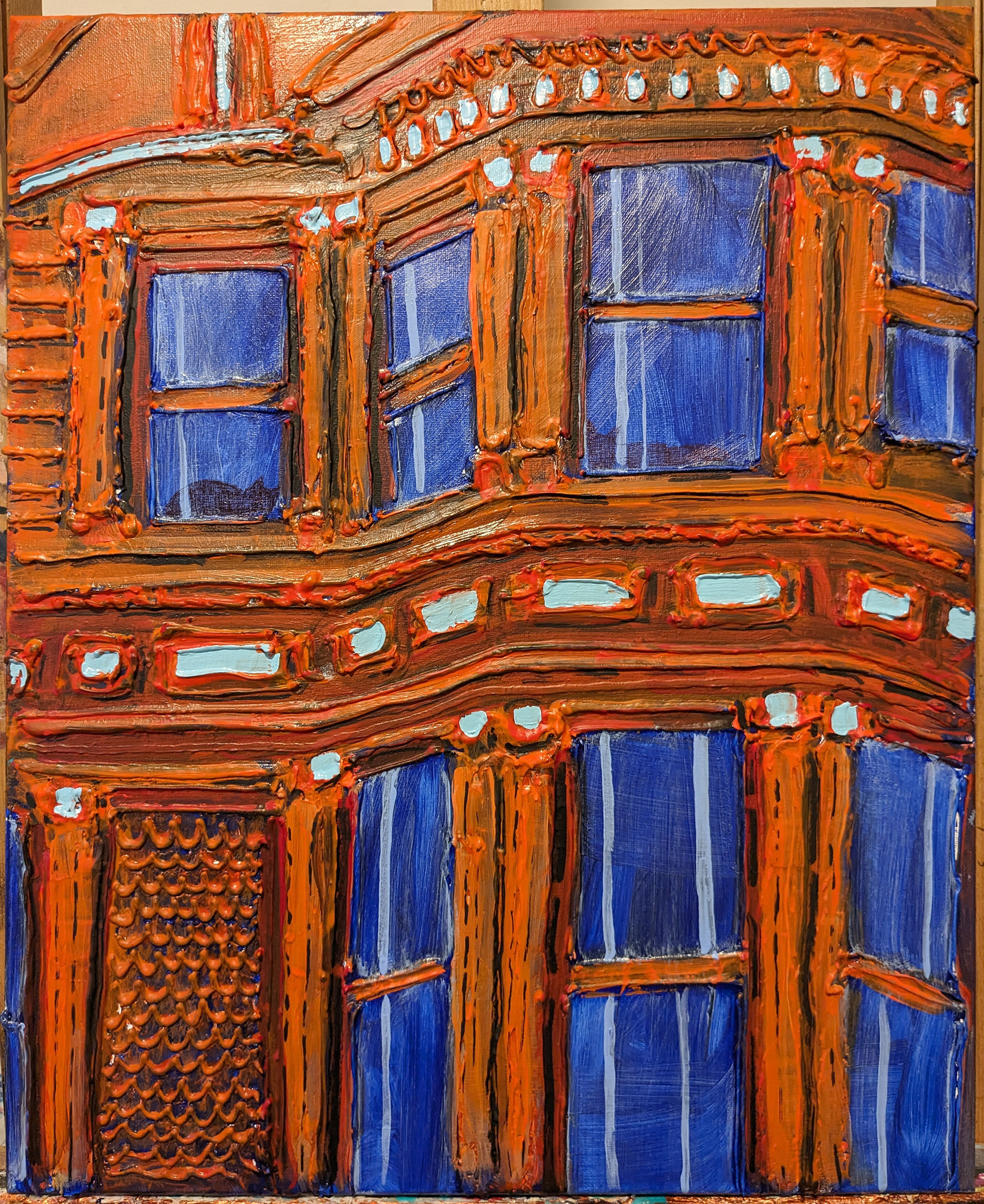 SOLD "Naptime", acrylic & mixed media on canvas, 16x20in, 2024