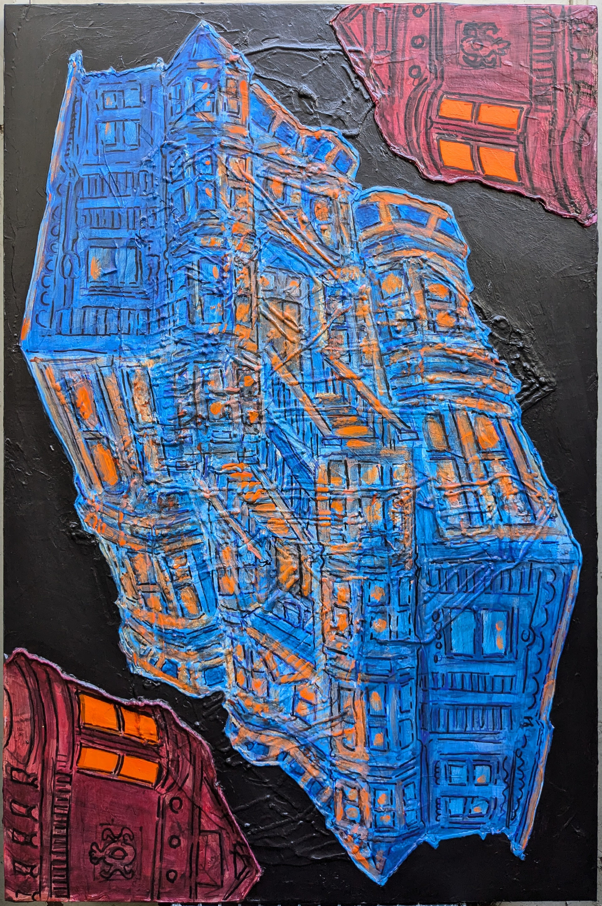 "Scott & MacAllister", Acrylic & mixed media on Canvas, 24x36, 2024