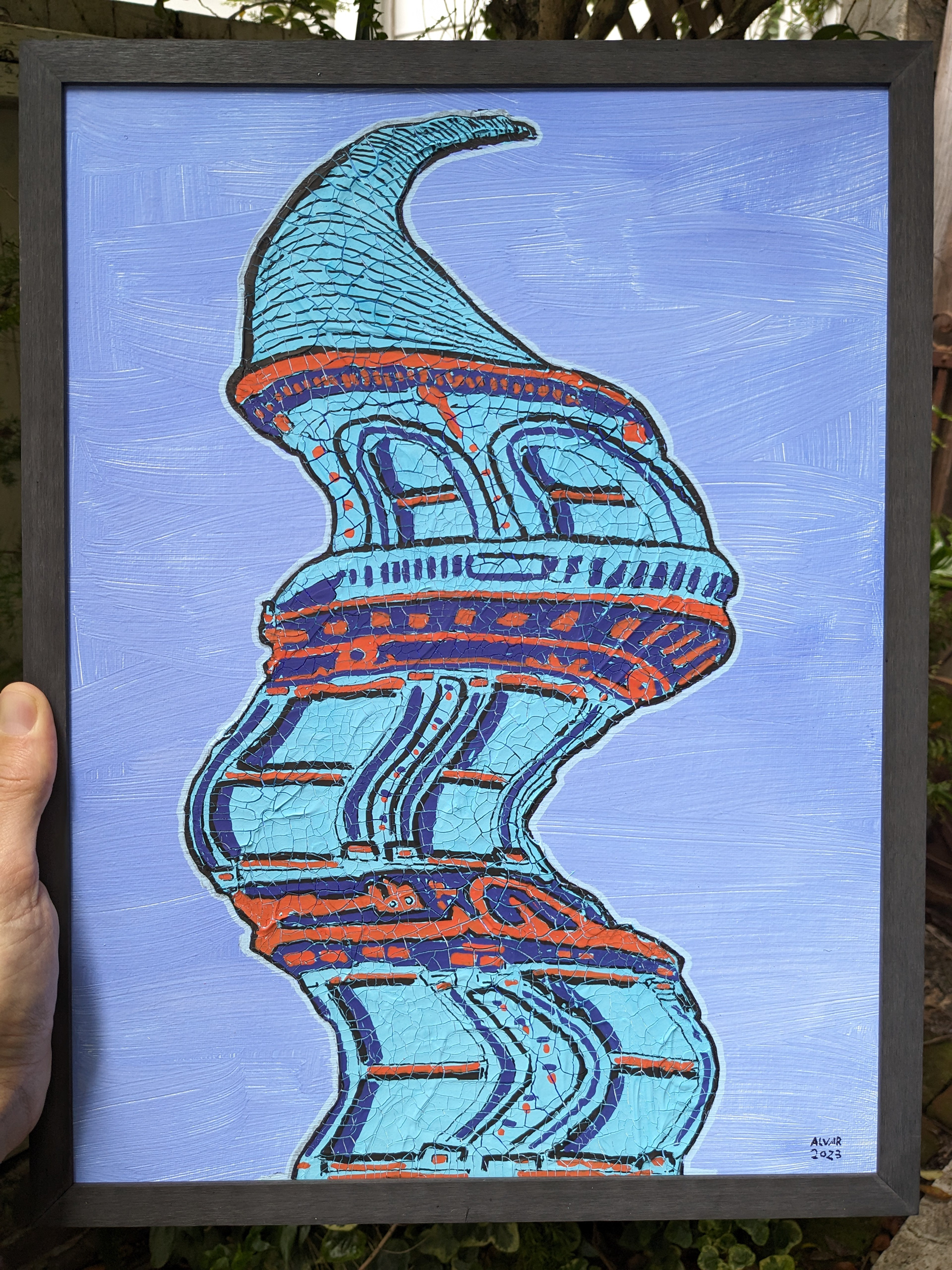 Wavy Victorian #6, Mixed Media on Canvas, 12x16, 2023
