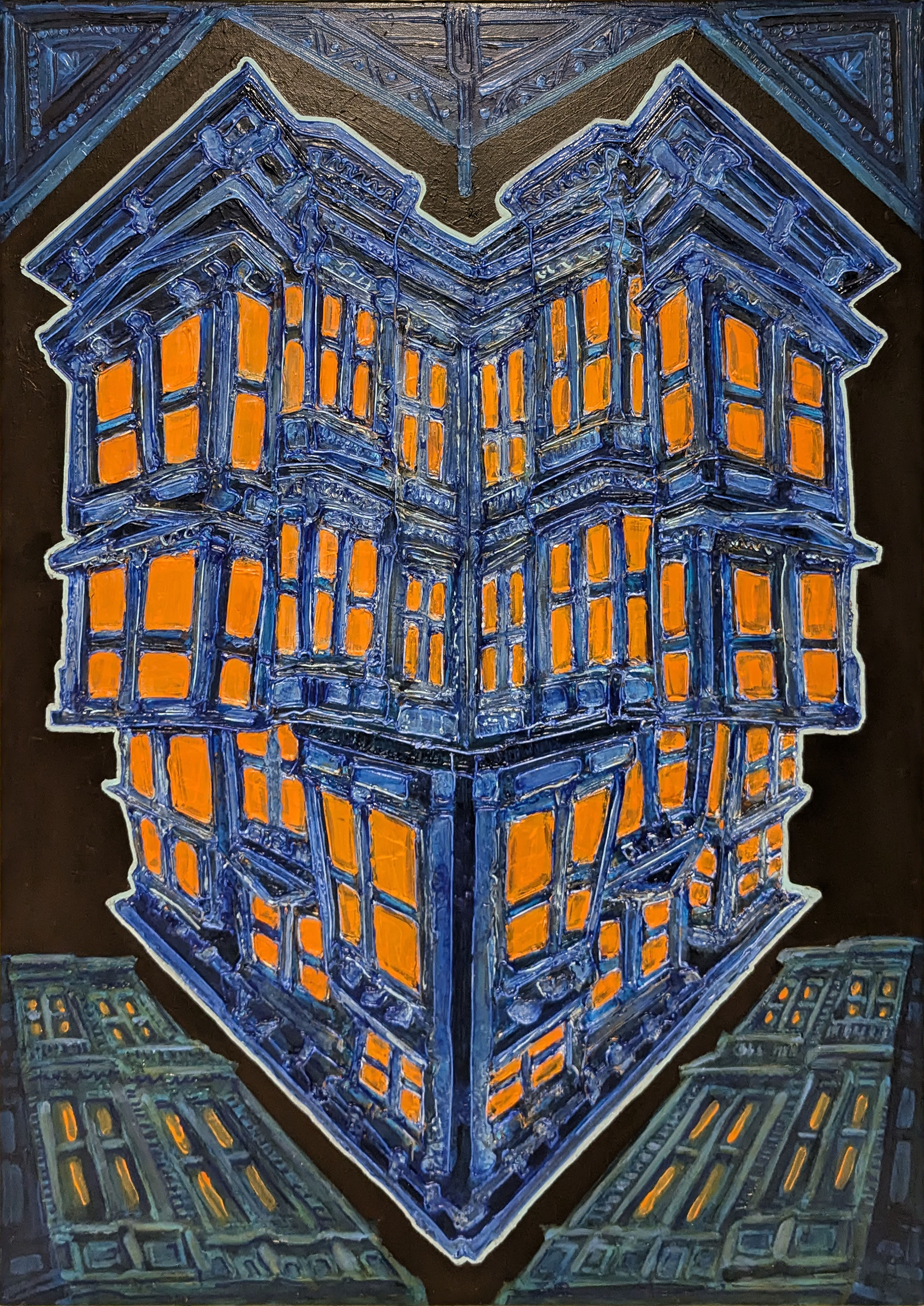 "Oak & Octavia", Acrylic & mixed media on canvas, 30x40in, 2024