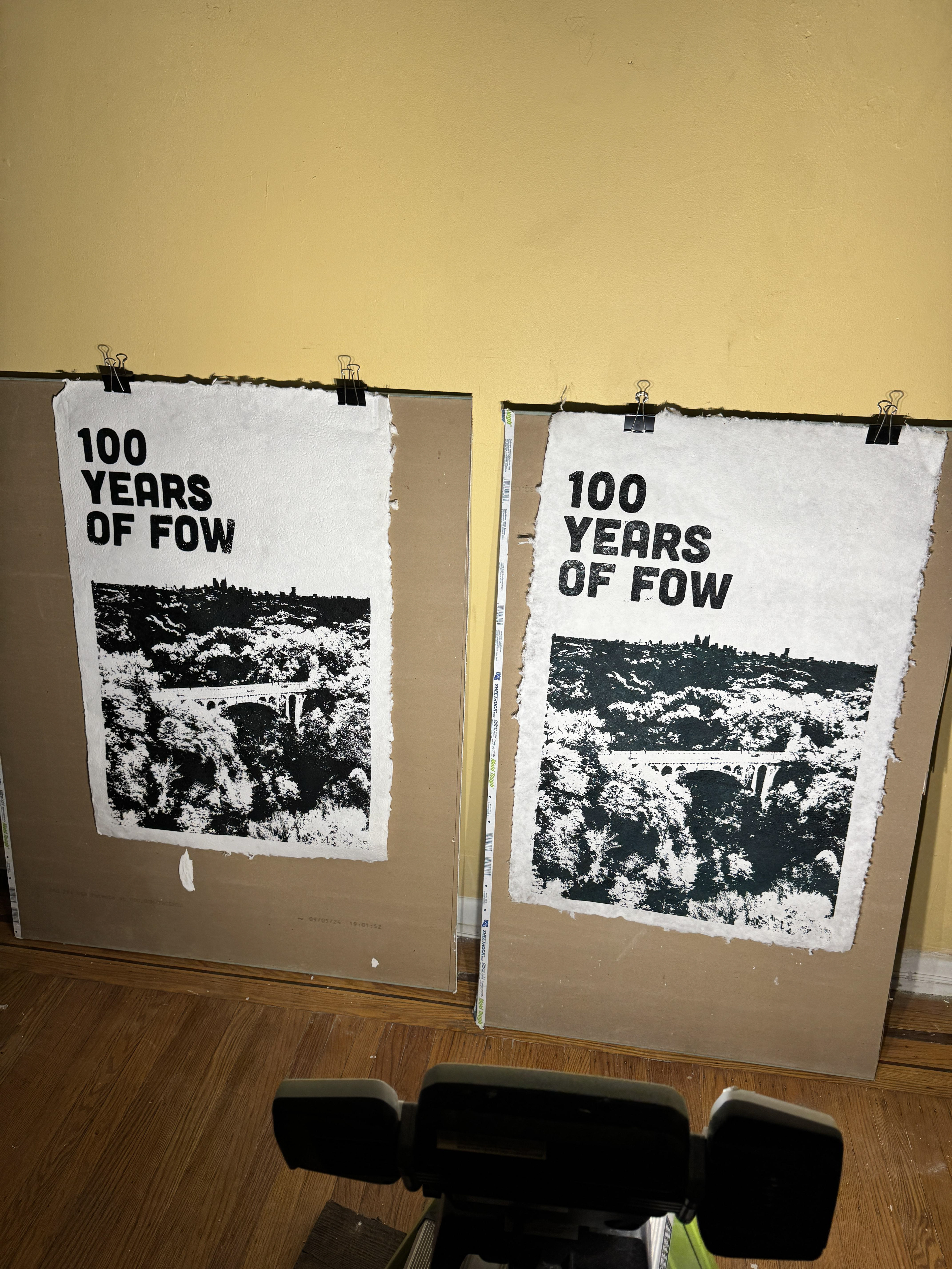 Large format screen print in black