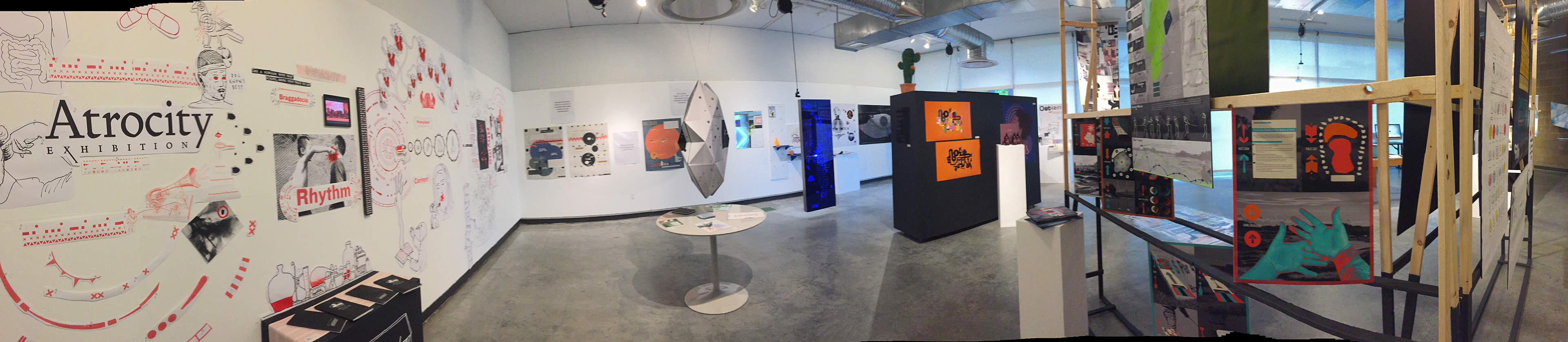 2017 Senior Exhibition KCAI Graphic Design. Class Collaboration Towards Exhibit Brand and Construction