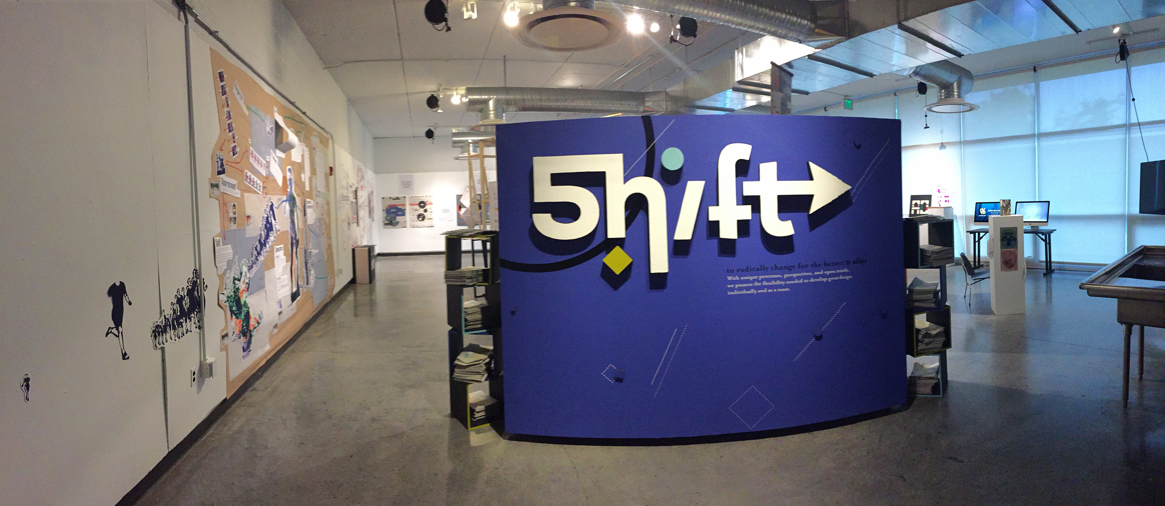 2017 Senior Exhibition KCAI Graphic Design. Class Collaboration Towards Exhibit Brand and Construction