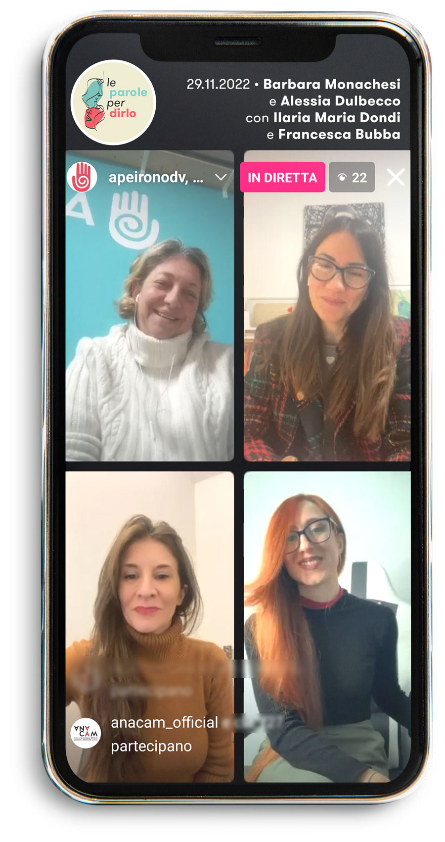 Diretta streaming di uno degli appuntamenti di "Le parole per dirlo"