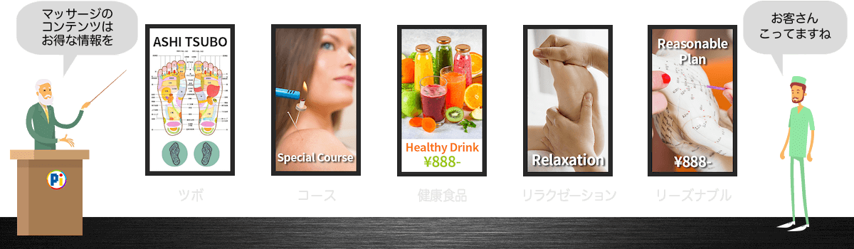 デジタルサイネージ・コンテンツのアイデア 【クリニック・鍼灸】