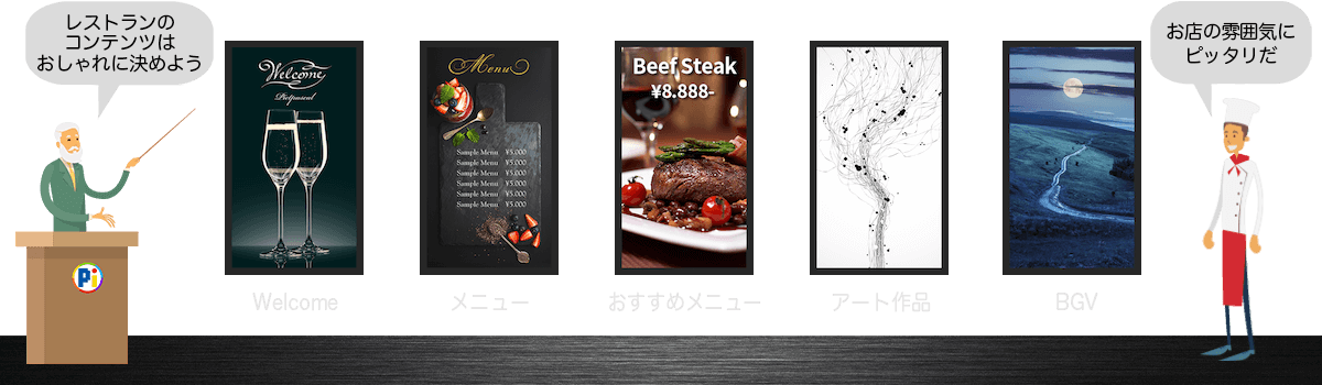 デジタルサイネージ・コンテンツのアイデア 【フード・飲食系 レストラン】