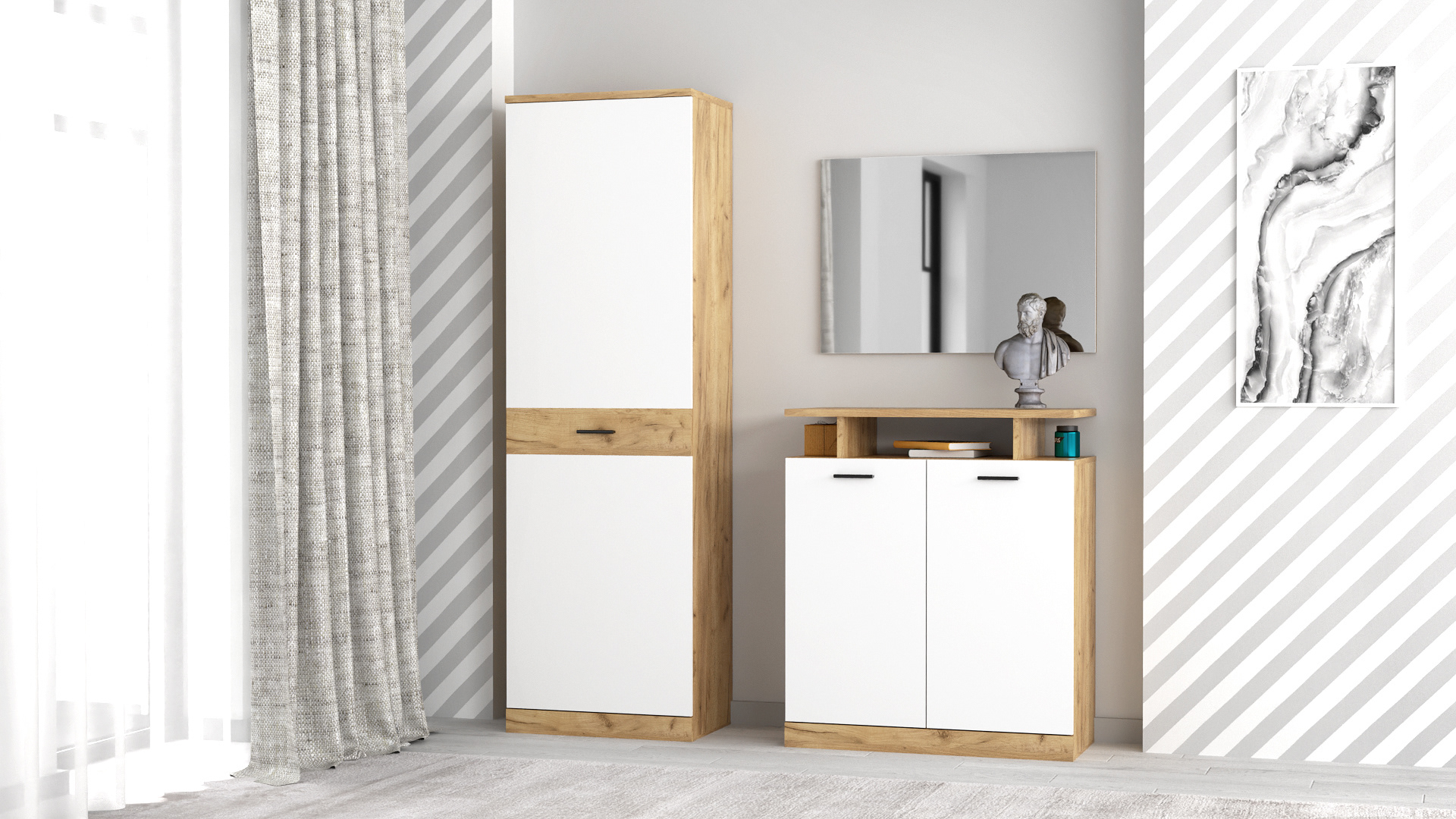 Dores SET 2. kraft golden oak - white
