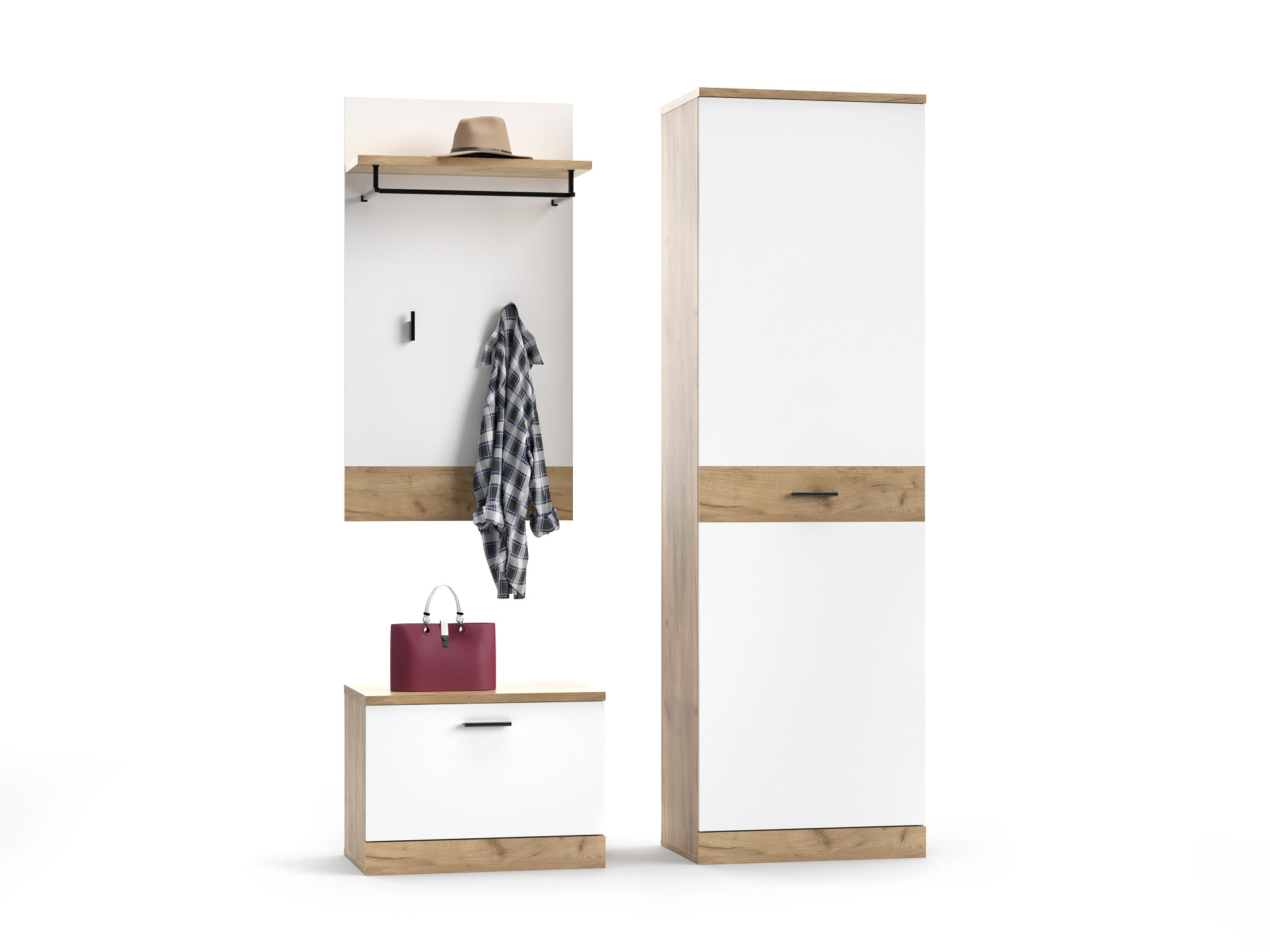 Dores SET 3. kraft golden oak - white