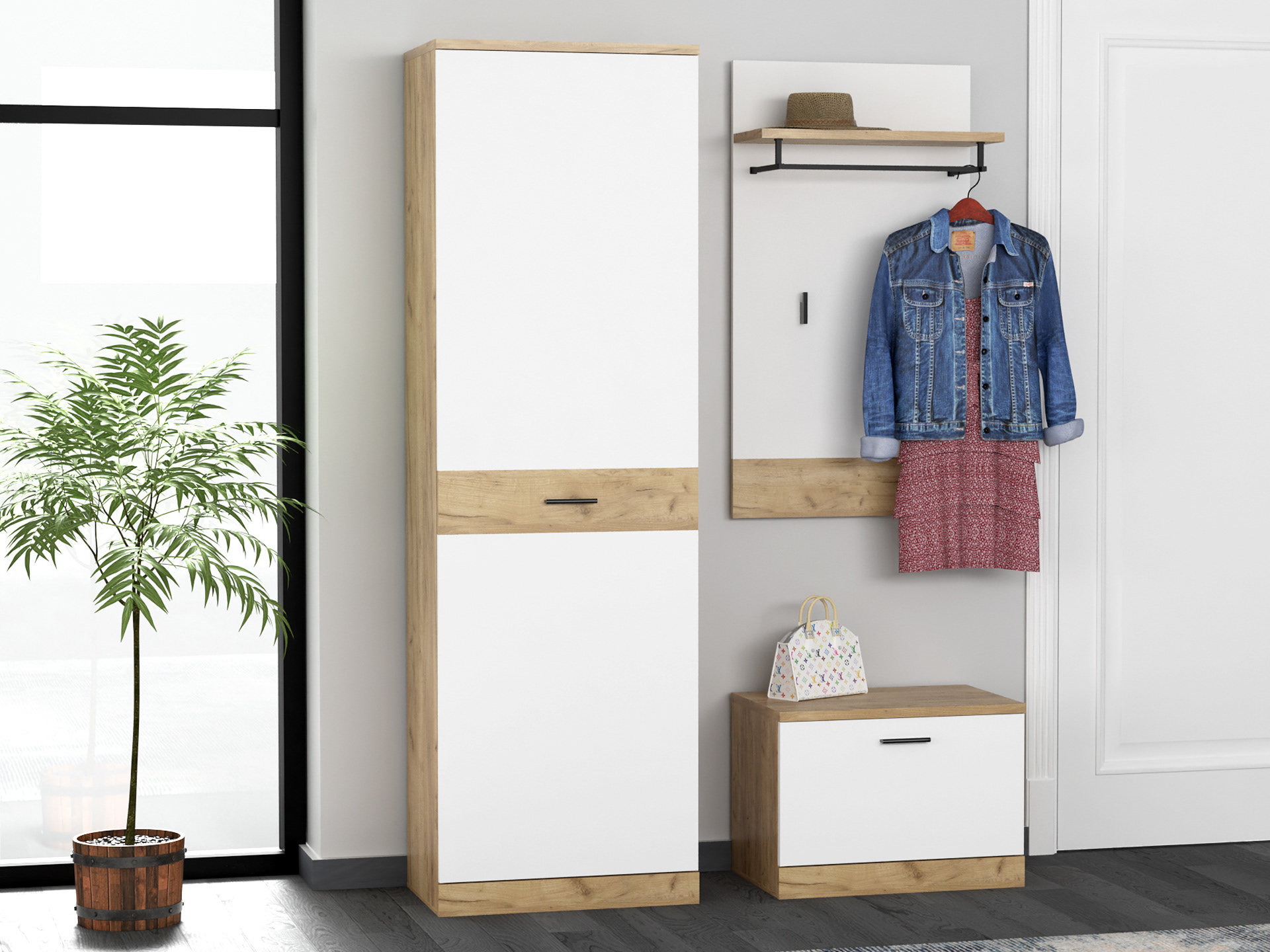 Dores SET 3. kraft golden oak - white