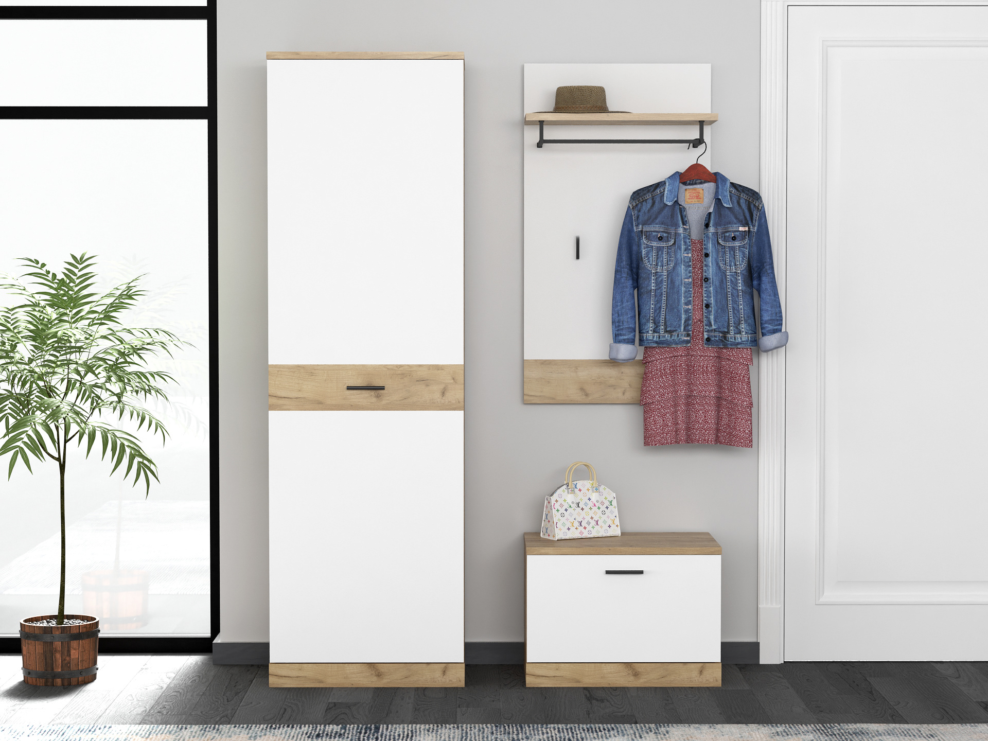 Dores SET 3. kraft golden oak - white