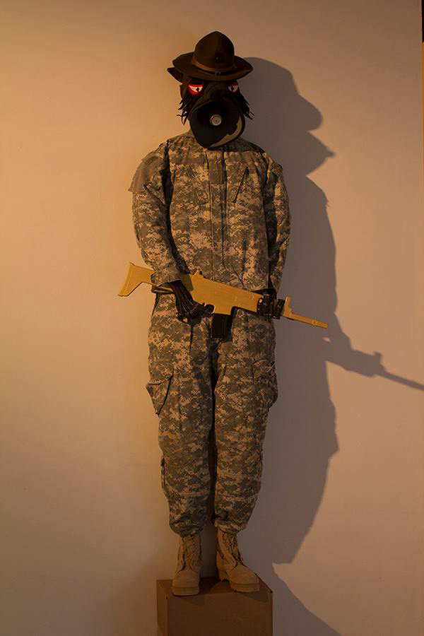 The drill instructor greets the visitor with audio from "Basic Training" by Frederick Wiseman