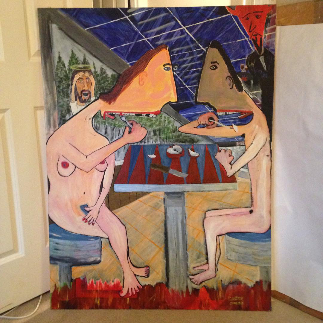 "The First Supper" One of the first pieces of art that I made that I got positive reactions on. This was before I had much artistic training way back in the year 2000 when I was living in Birmingham, Alabama