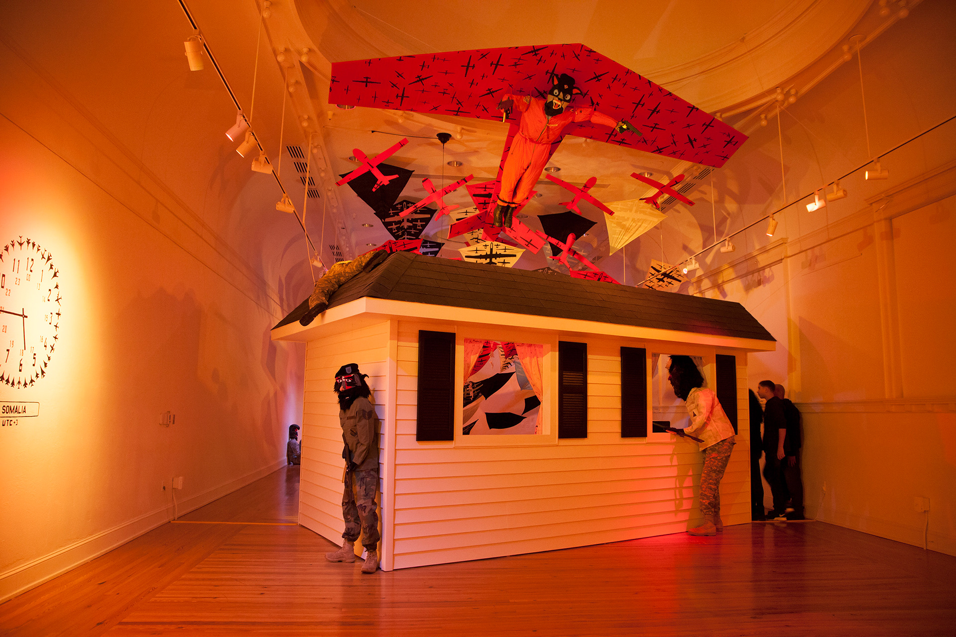 I like theatrical lighting to set an anxious space filled with shadows