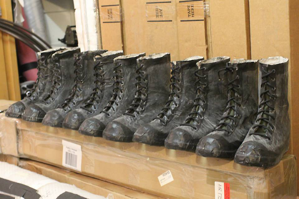 Paper-mache, latex, acrylic and parachute cord