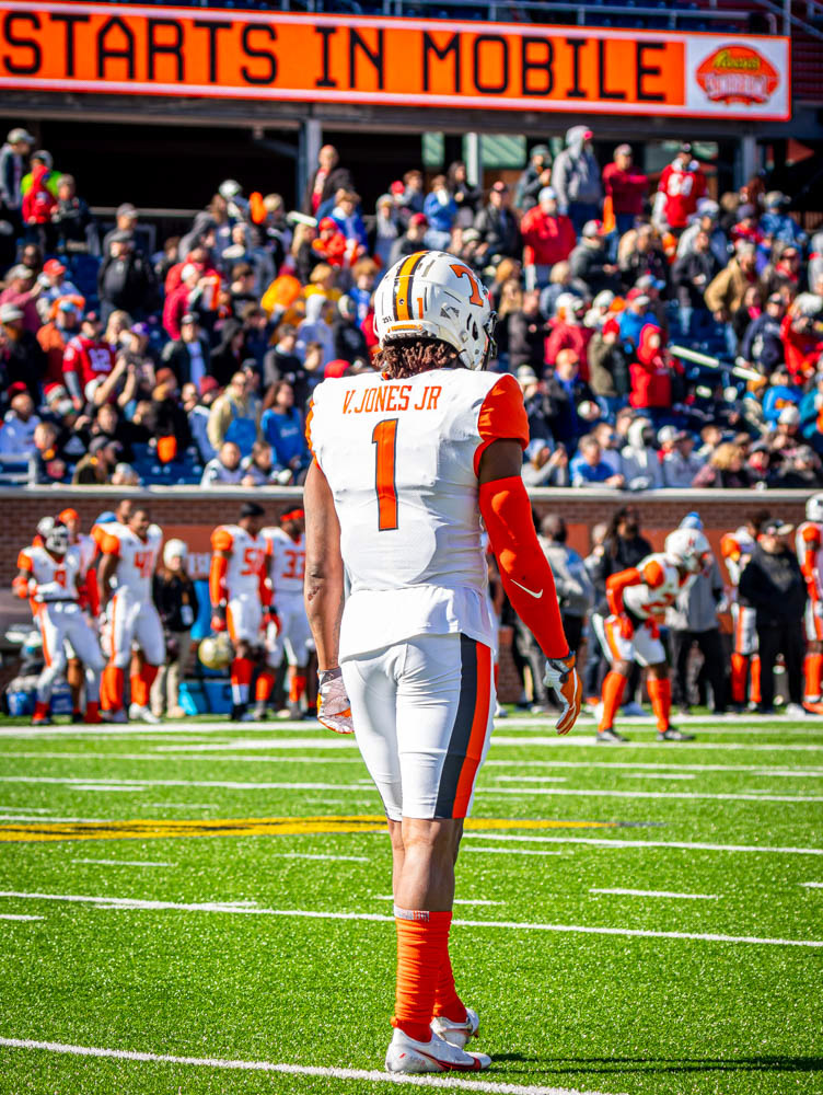 WR Velus Jones Jr. in Senior Bowl 2022