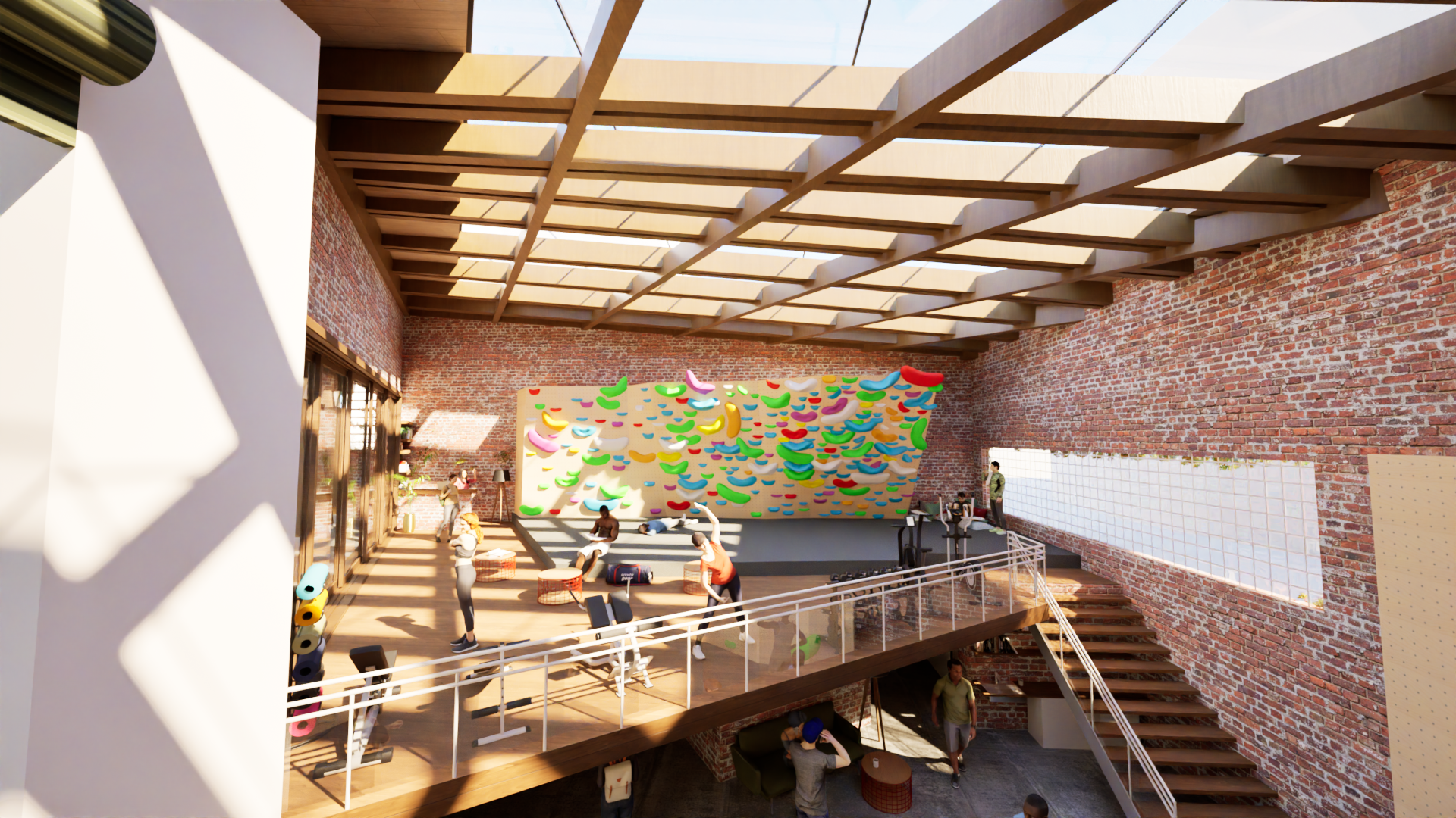 Climbing gym from yoga mezz