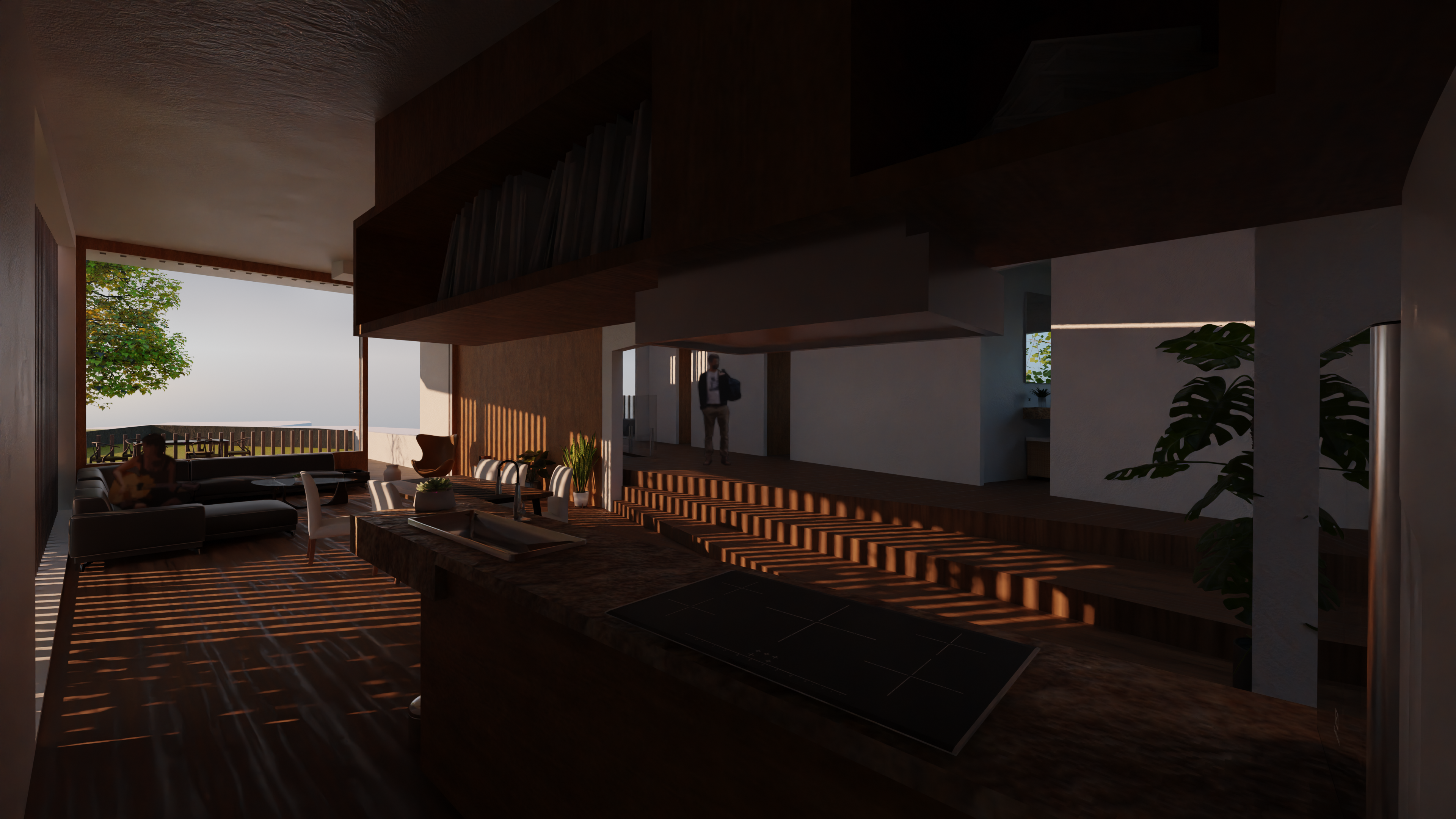 Upstairs Kitchen & Living