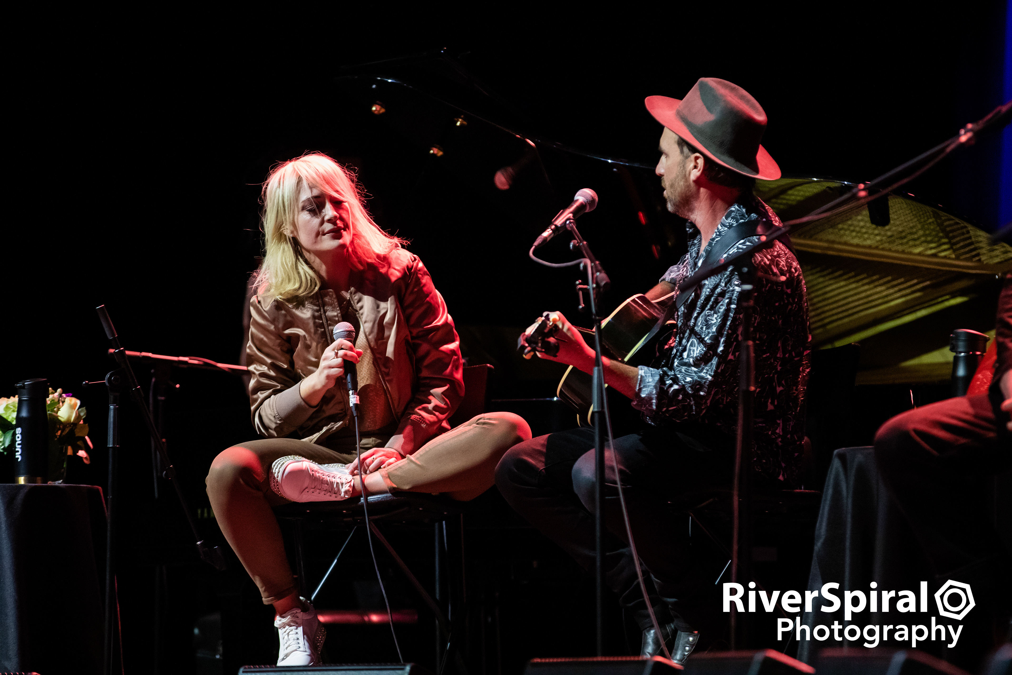 Emily Haines and Jimmy Shaw at the 2022 Juno Songwriters' Circle.