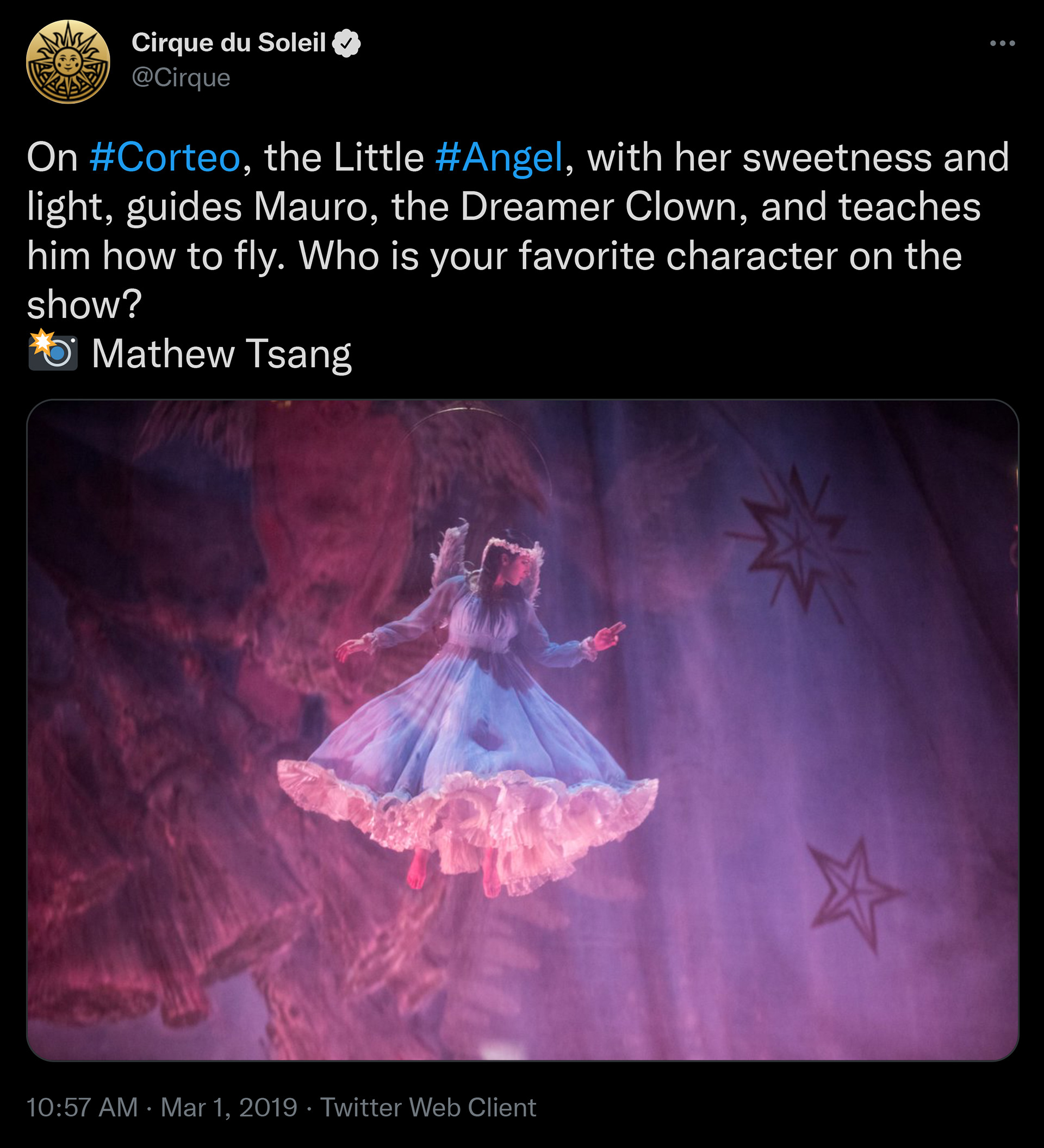 Cirque du Soleil, Twitter Feed.