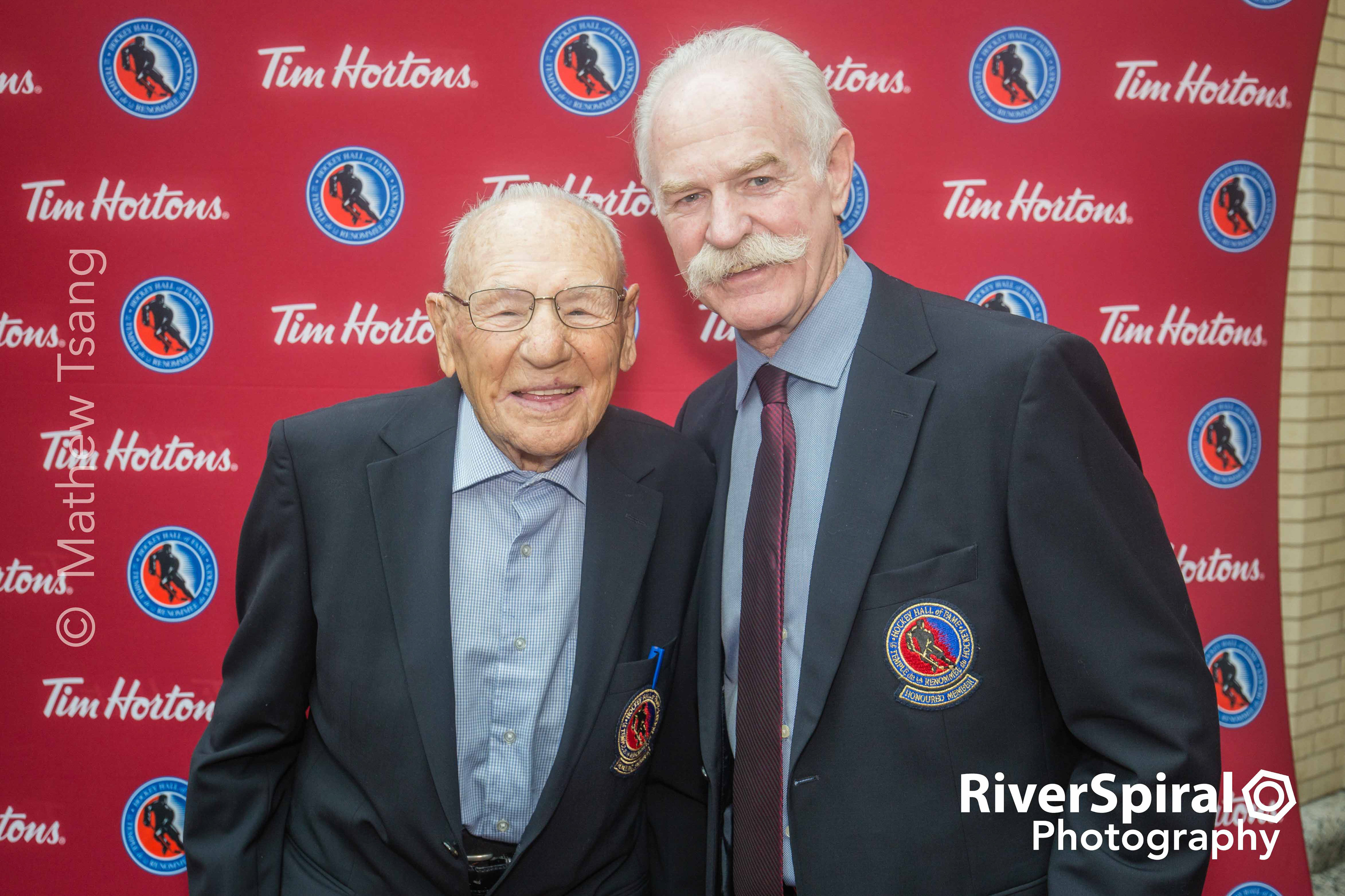 Toronto Maple Leafs Legends, Johnny Bower and Lanny McDonald.