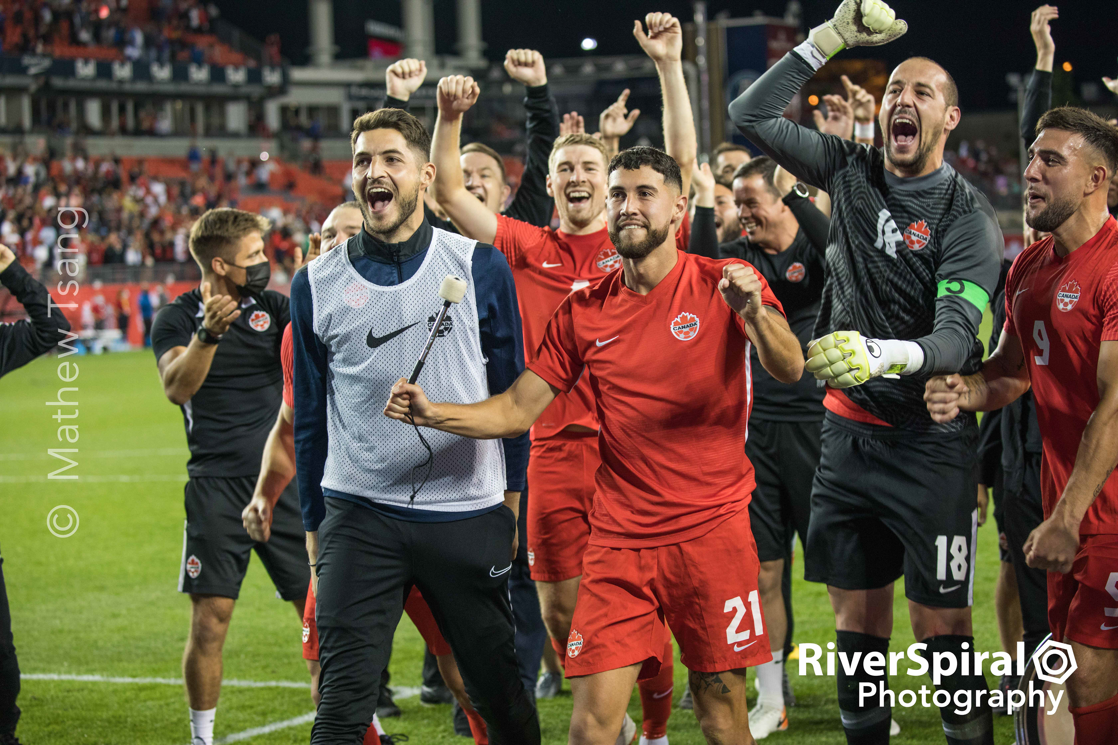 Team Canada celebrates a win.
