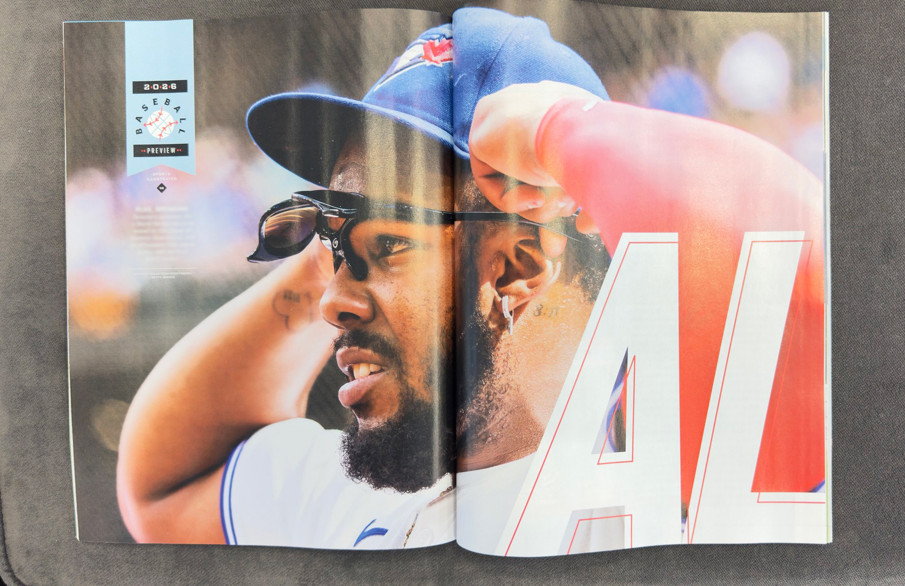Sports Illustrated, April 2026 - 2 Page Spread of Toronto Blue Jay, Vladimir Guerrero Jr.