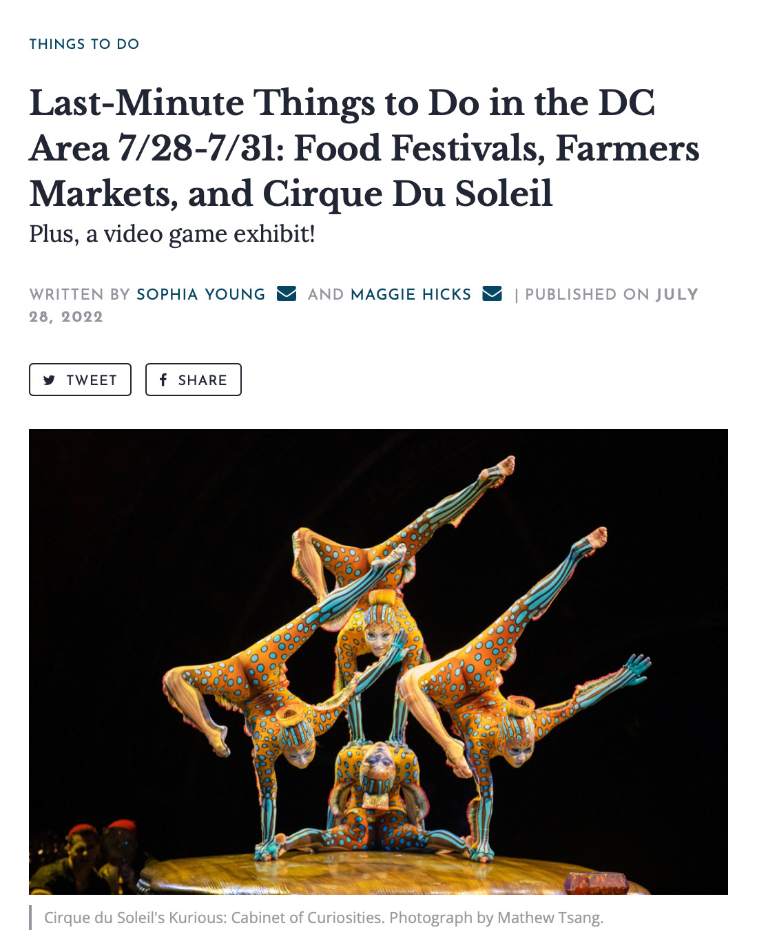 Washingtonian - Cirque du Soleil