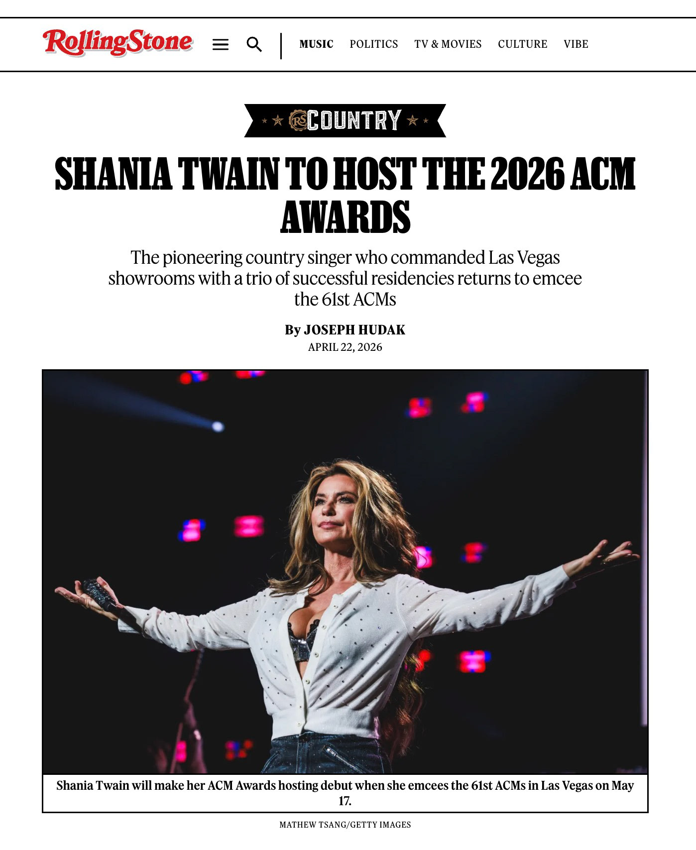 Rolling Stone - Shania Twain
