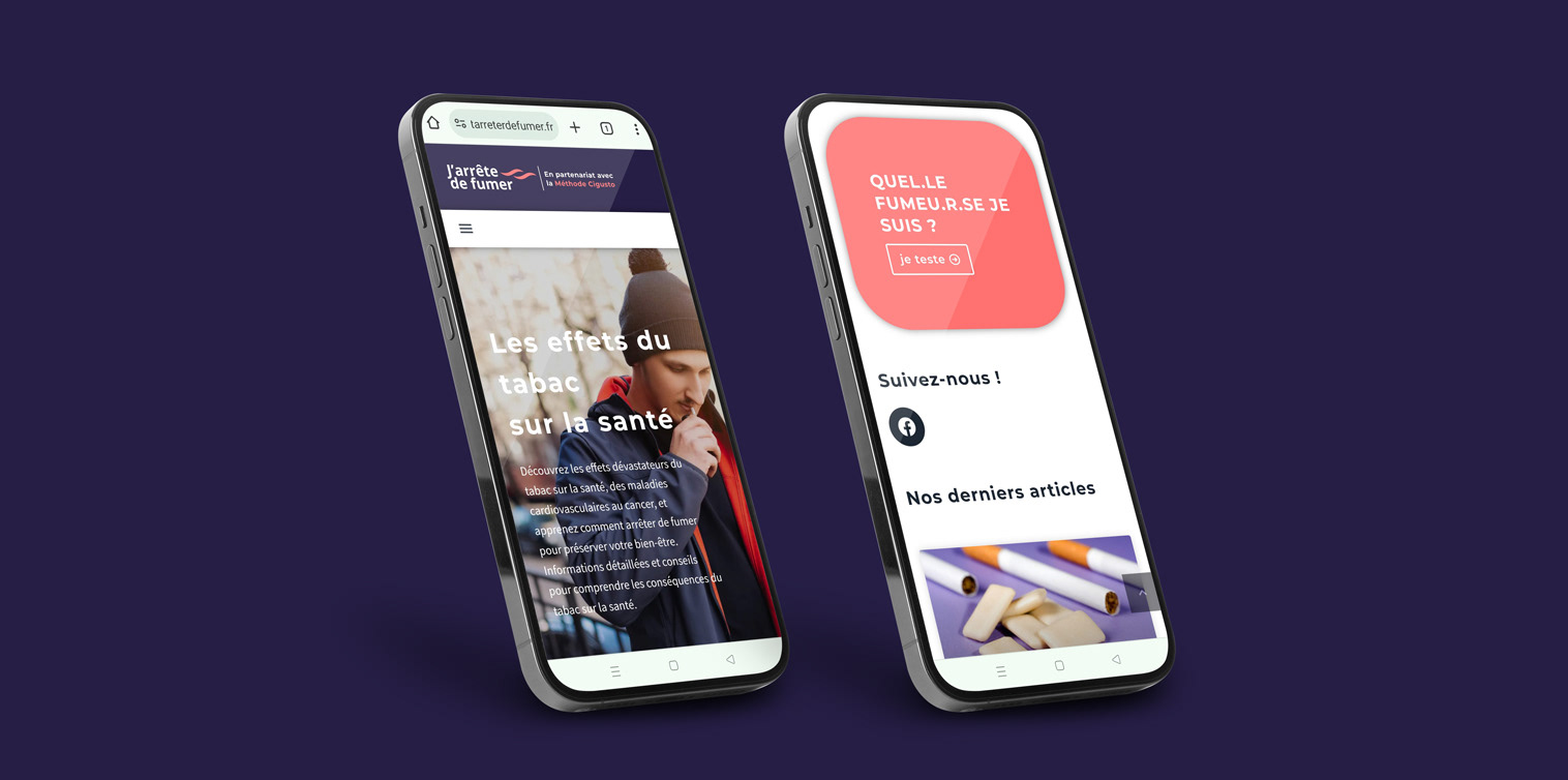 Site internet J'arrête de fumer sur mobile