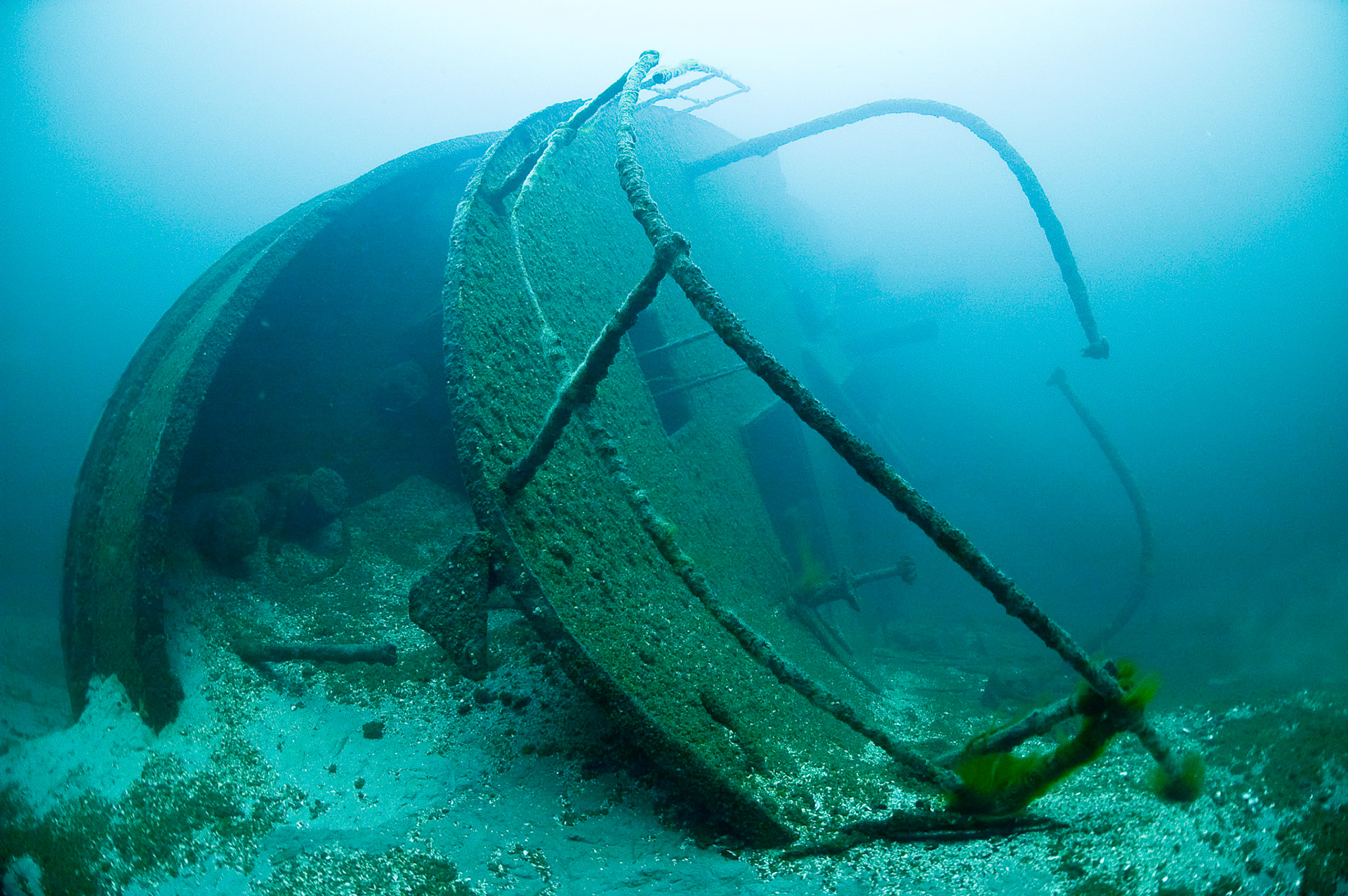 Épave du Keystorm, fleuve Saint-Laurent, état de New York, États-Unis. | Keystorm wreck, St-Lawrence River, New York State, USA.
