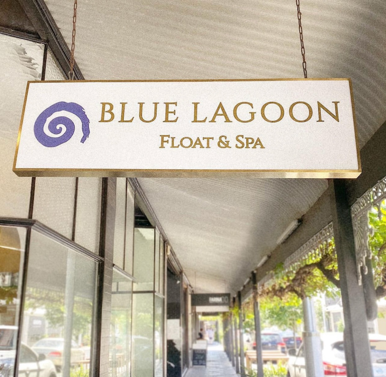 Signage for Blue Lagoon Float & Spa