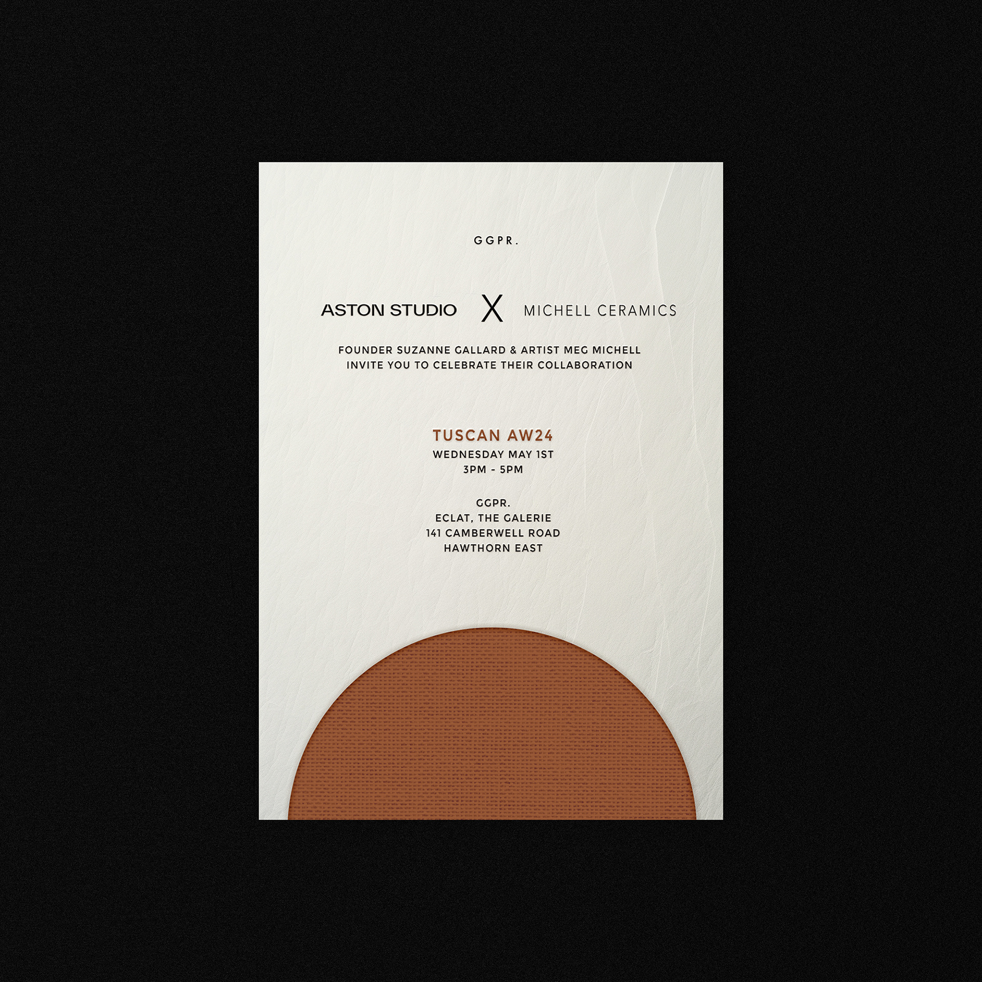 Event Invitation for Aston Studio x Michell Ceramics