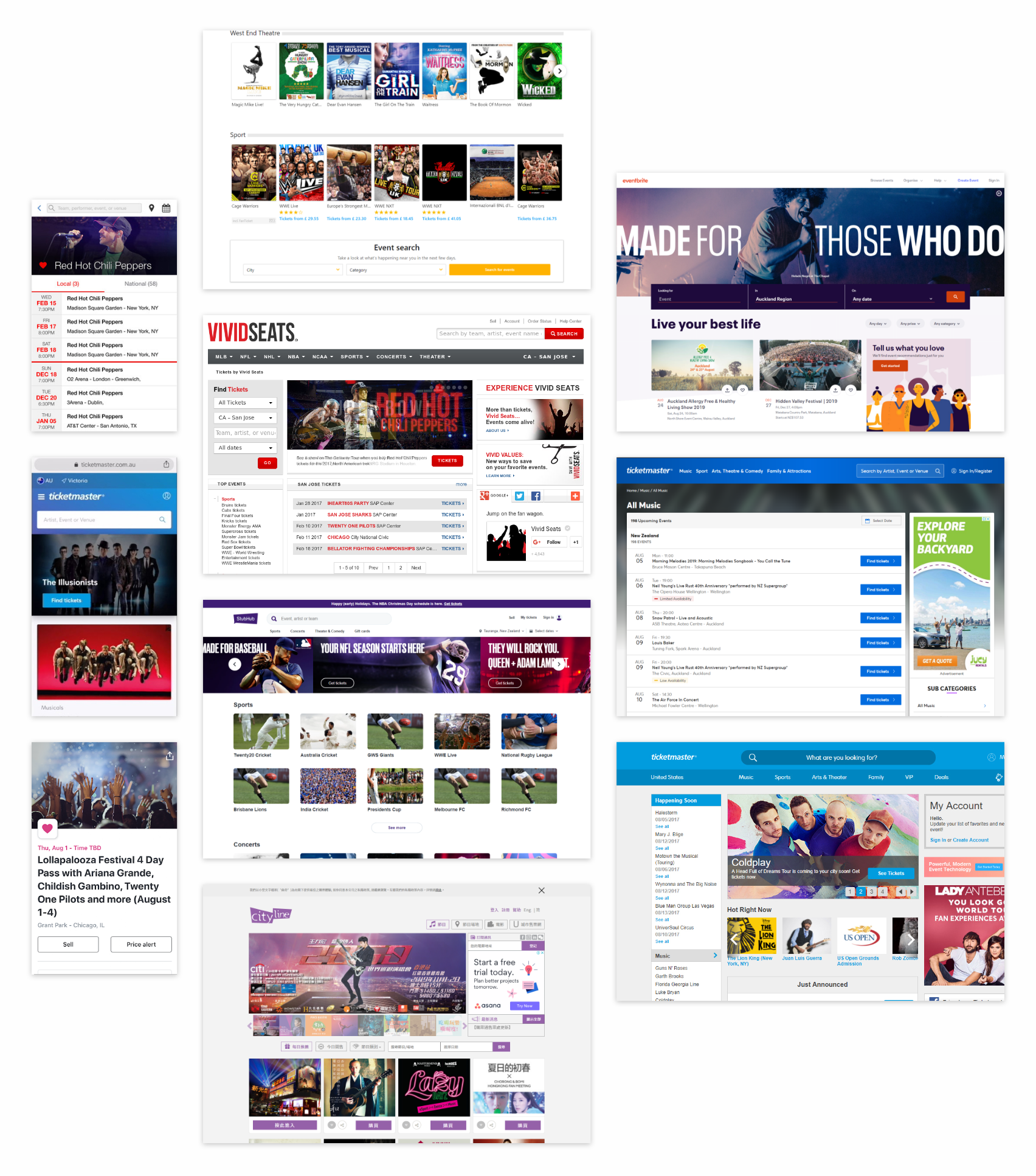 Competitor websites and mobile apps research analysis