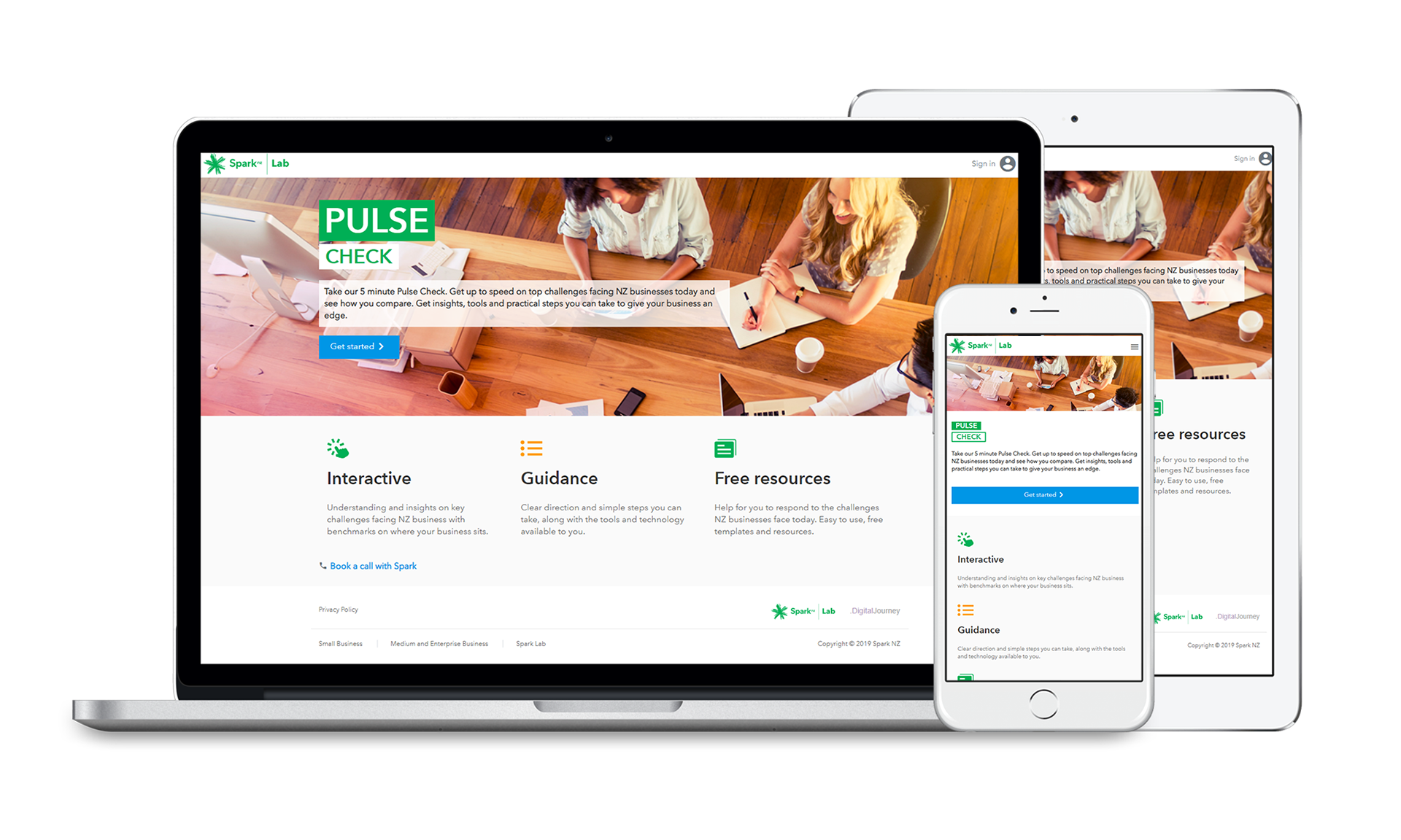 Spark Lab Pulse Check website on Apple devices