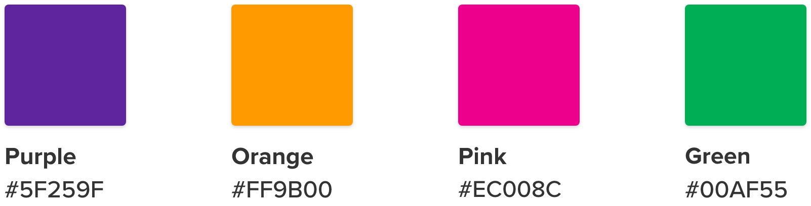 Spark's colour palette