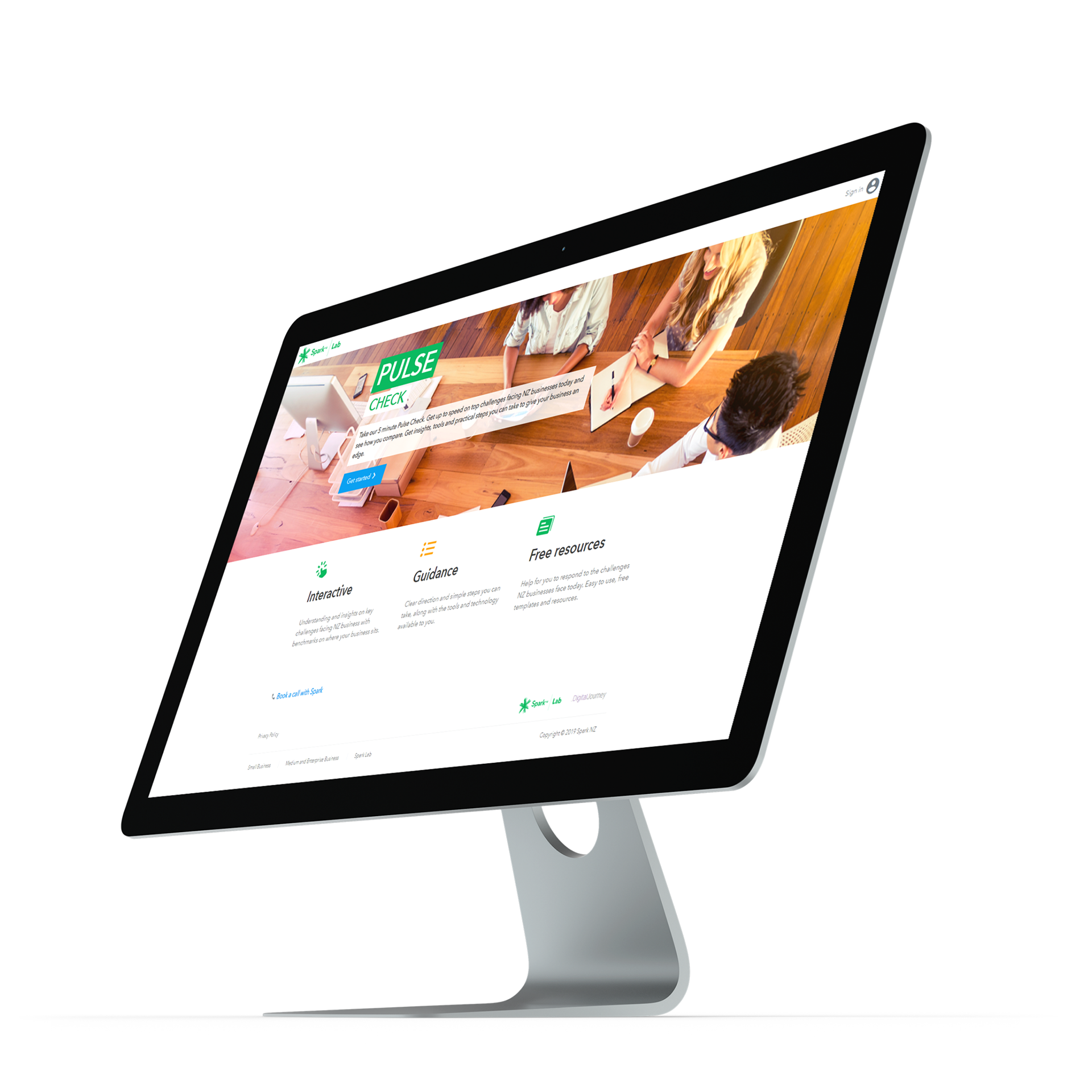 iMac with Spark Lab Pulse Check website